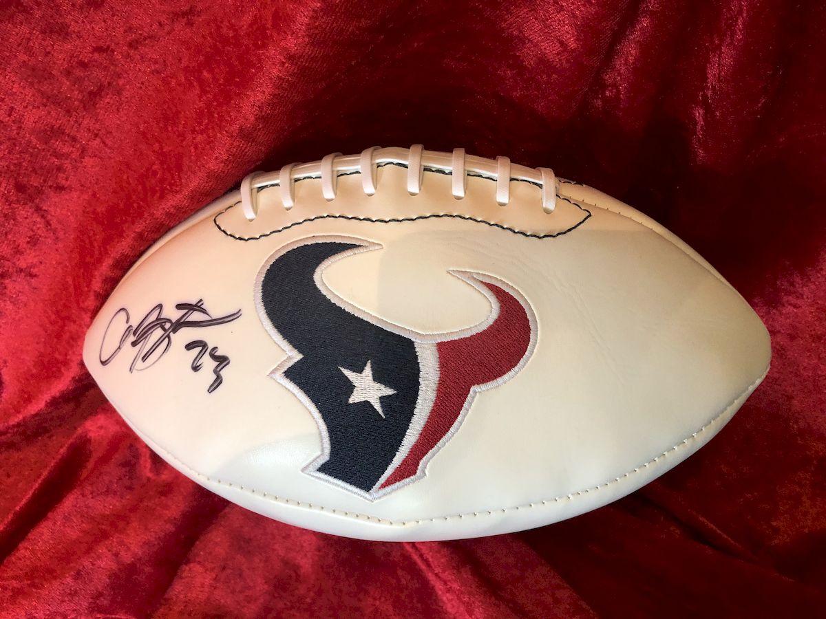 Arian Foster Texans Certified Authentic Autographed Football Shadowbox