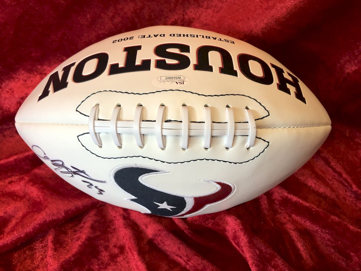 Arian Foster Texans Certified Authentic Autographed Football Shadowbox