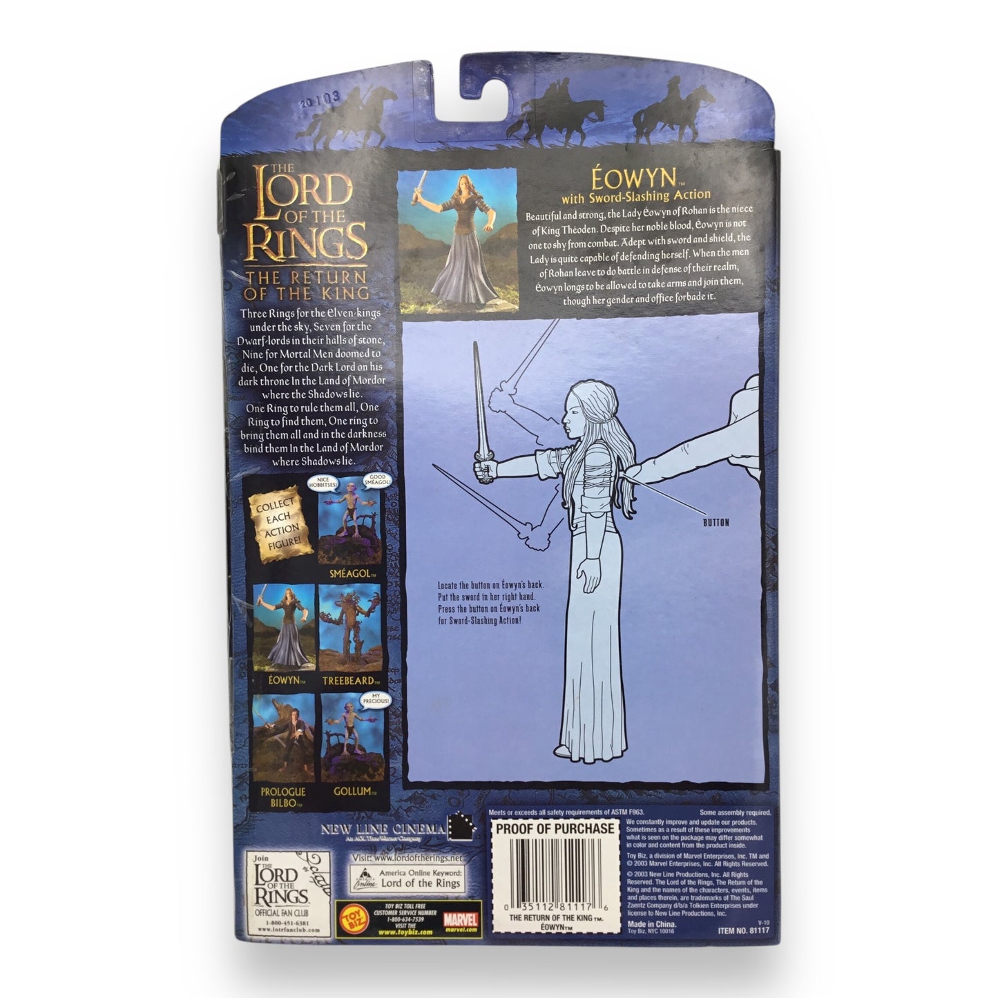 Lord of the Rings Return of the King Éowyn with Sword-Slashing Action (Toy Biz, New in Box)