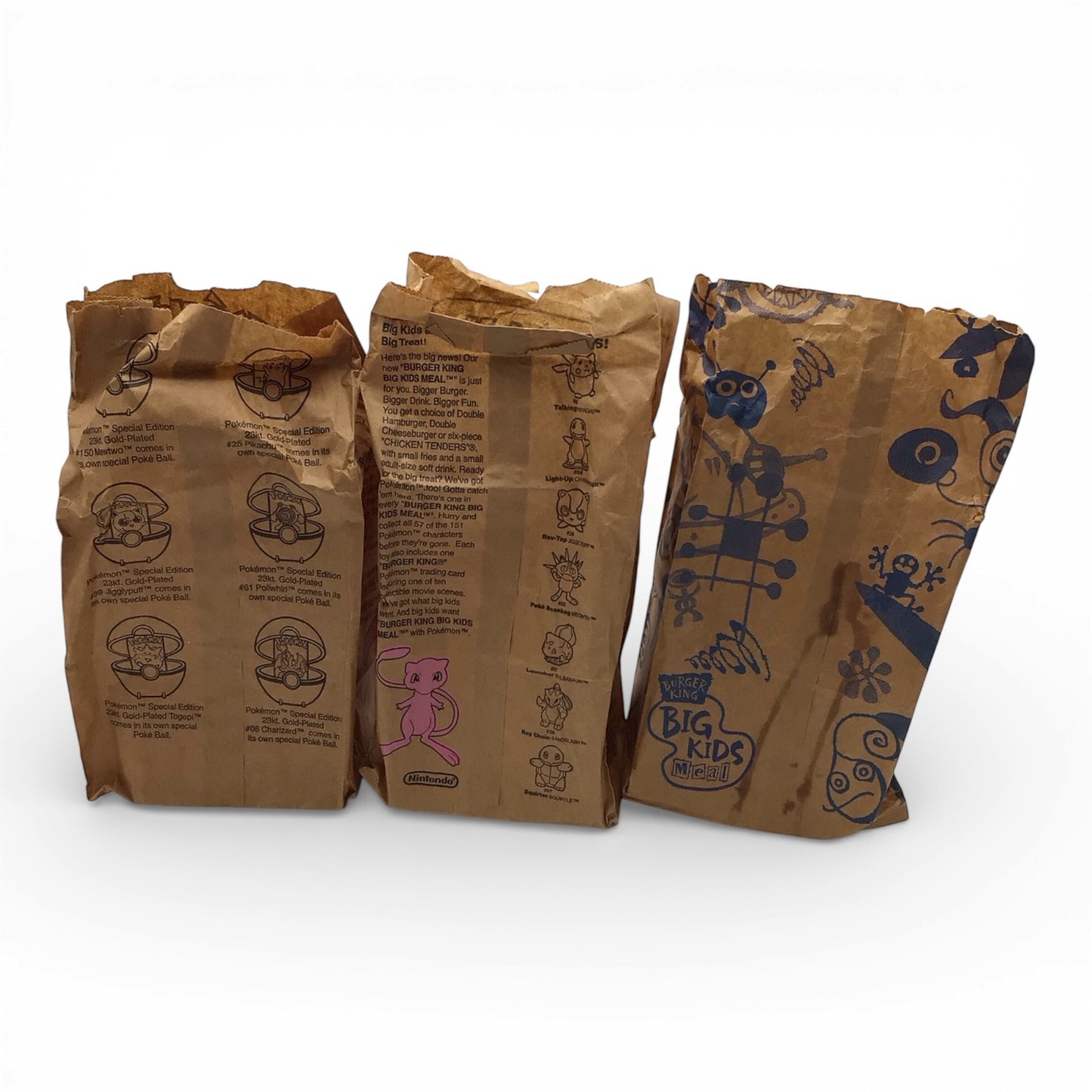 1999 Pokemon Burger King Limited Edition Gold Plated Card Set with Original BK Bags