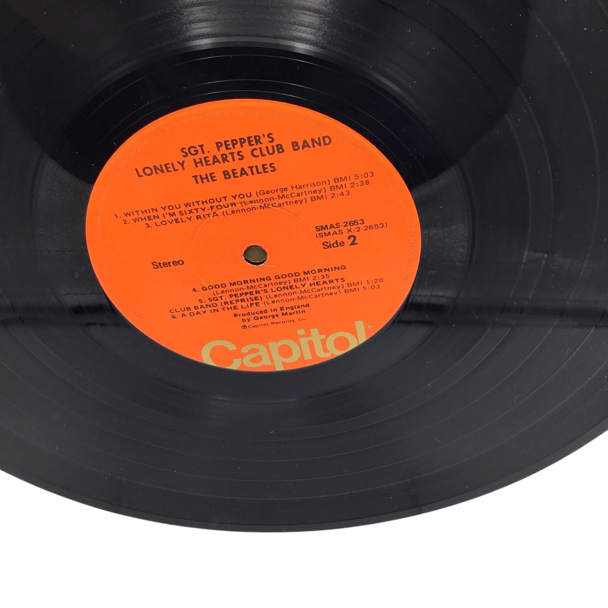 BEATLES Sgt. Peppers... CAPITOL SMAS-2653 LP VG+ orange label w/ insert