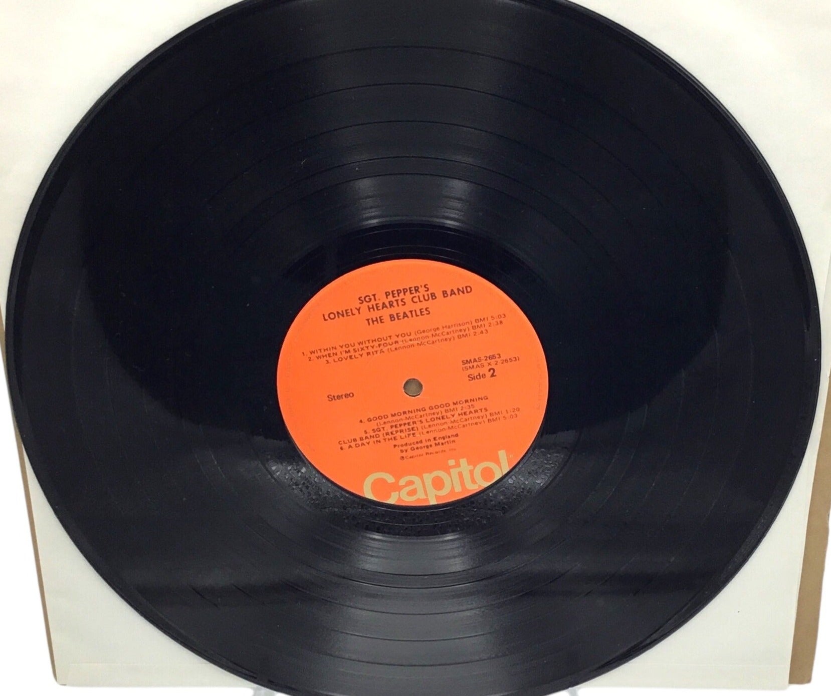 BEATLES Sgt. Peppers... CAPITOL SMAS-2653 LP VG+ orange label w/ insert