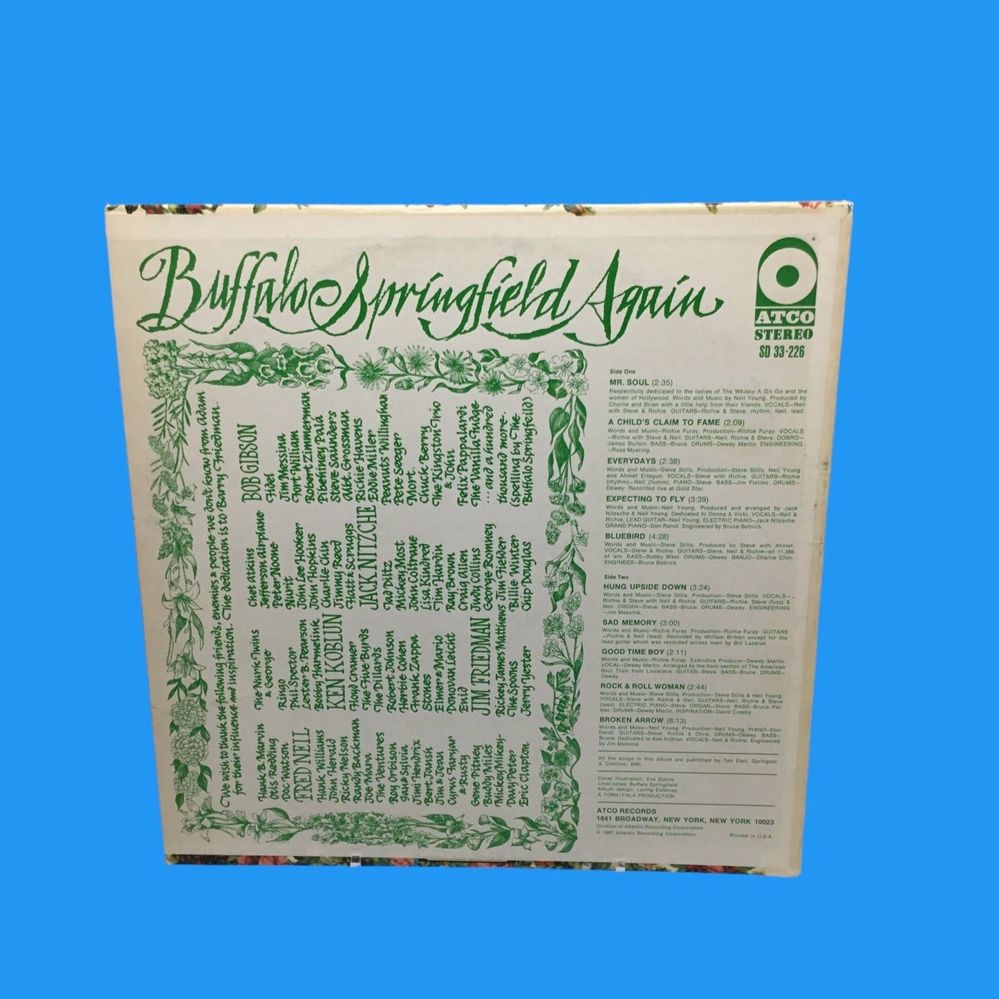 BUFFALO SPRINGFIELD AGAIN LP (1967) ORIG 1ST Stereo ATCO 33-226 TRI-TONE Label