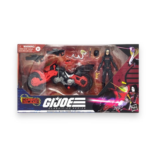 Baroness with Cobra C.O.I.L. G.I. Joe Classified Series Action Figure Set w/ Motorcycle Sealed New