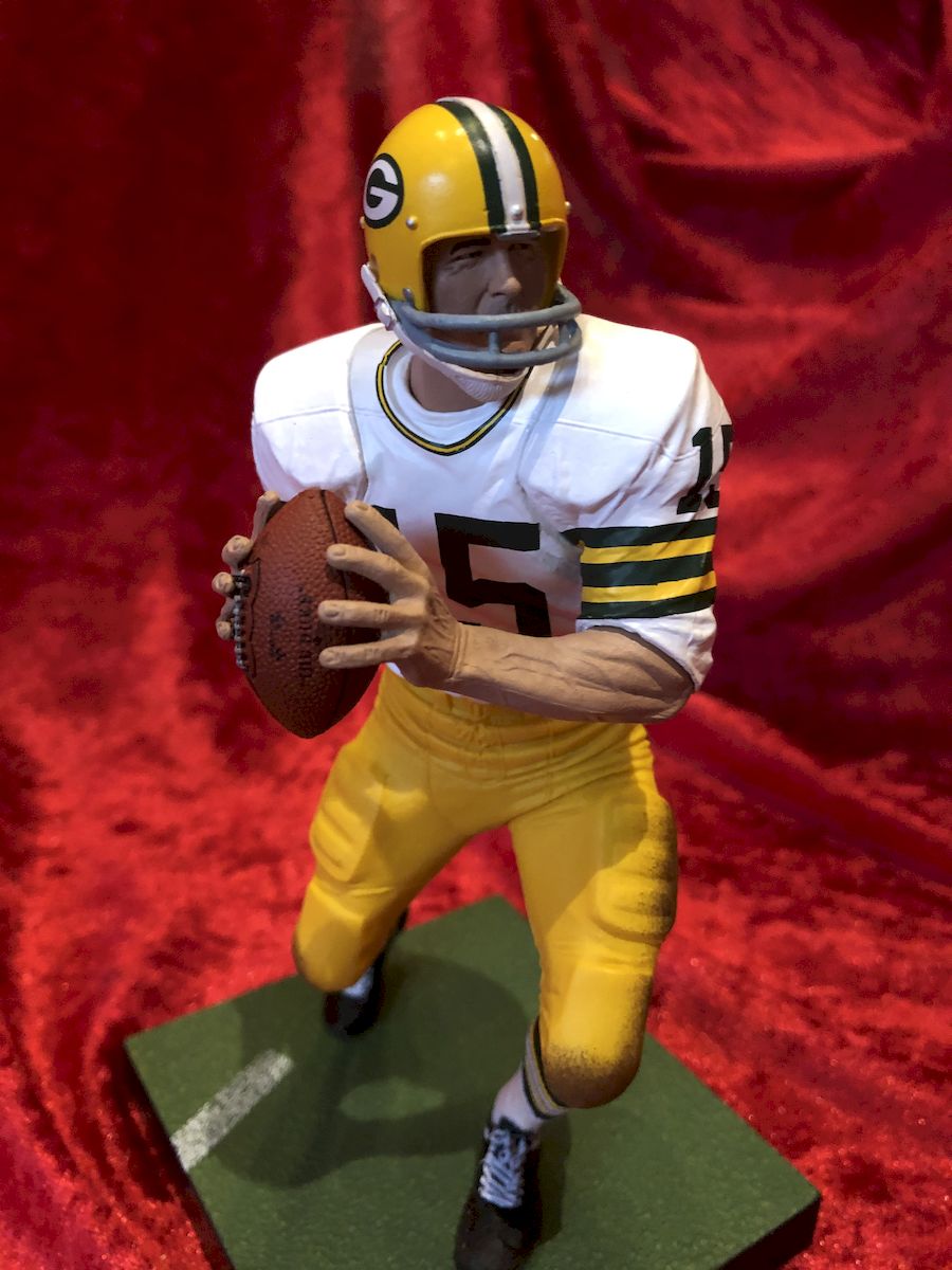 Bart Starr Packers Certified Authentic Autographed Football Shadowbox