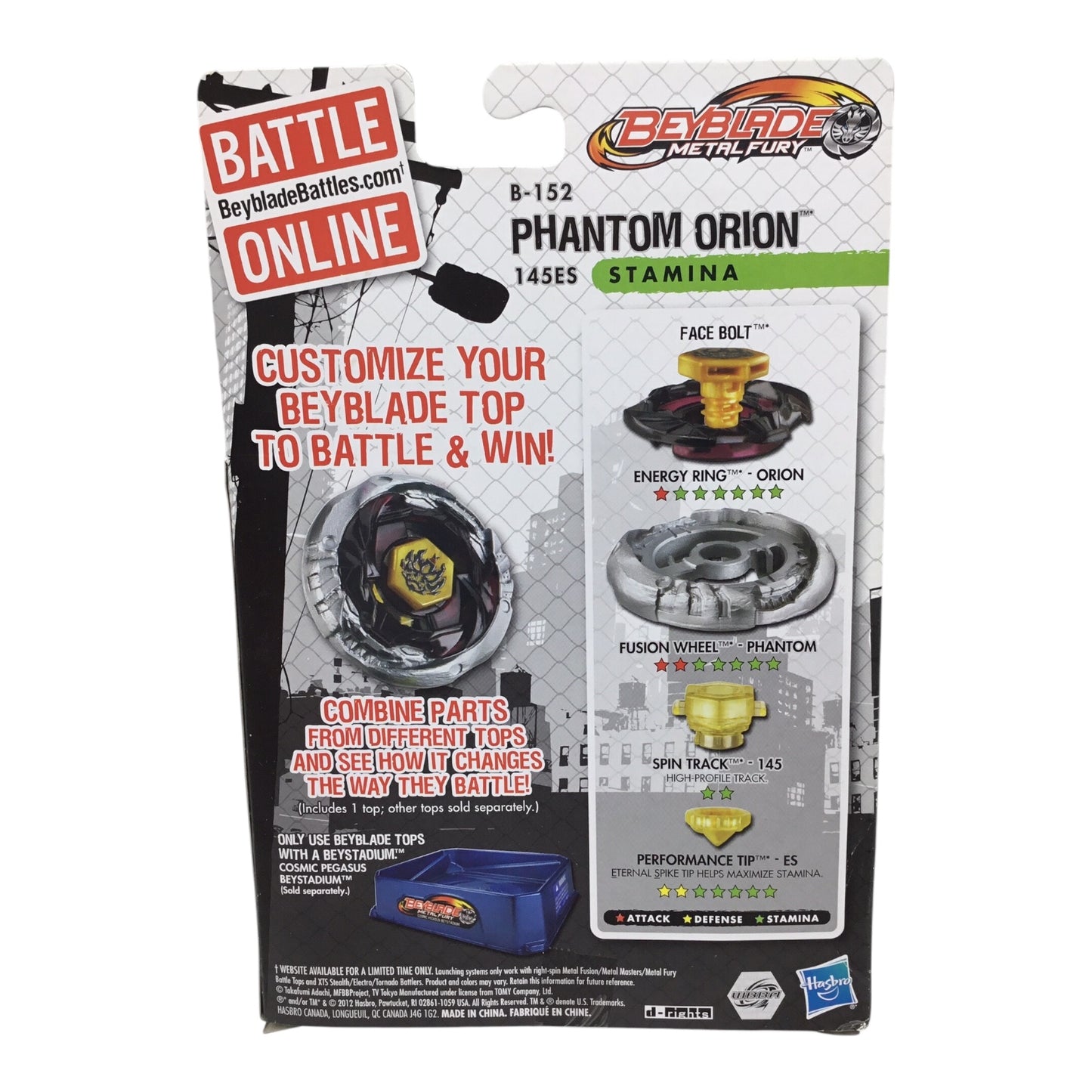 Beyblade Metal Fury Phantom Orion B-152 New in Box