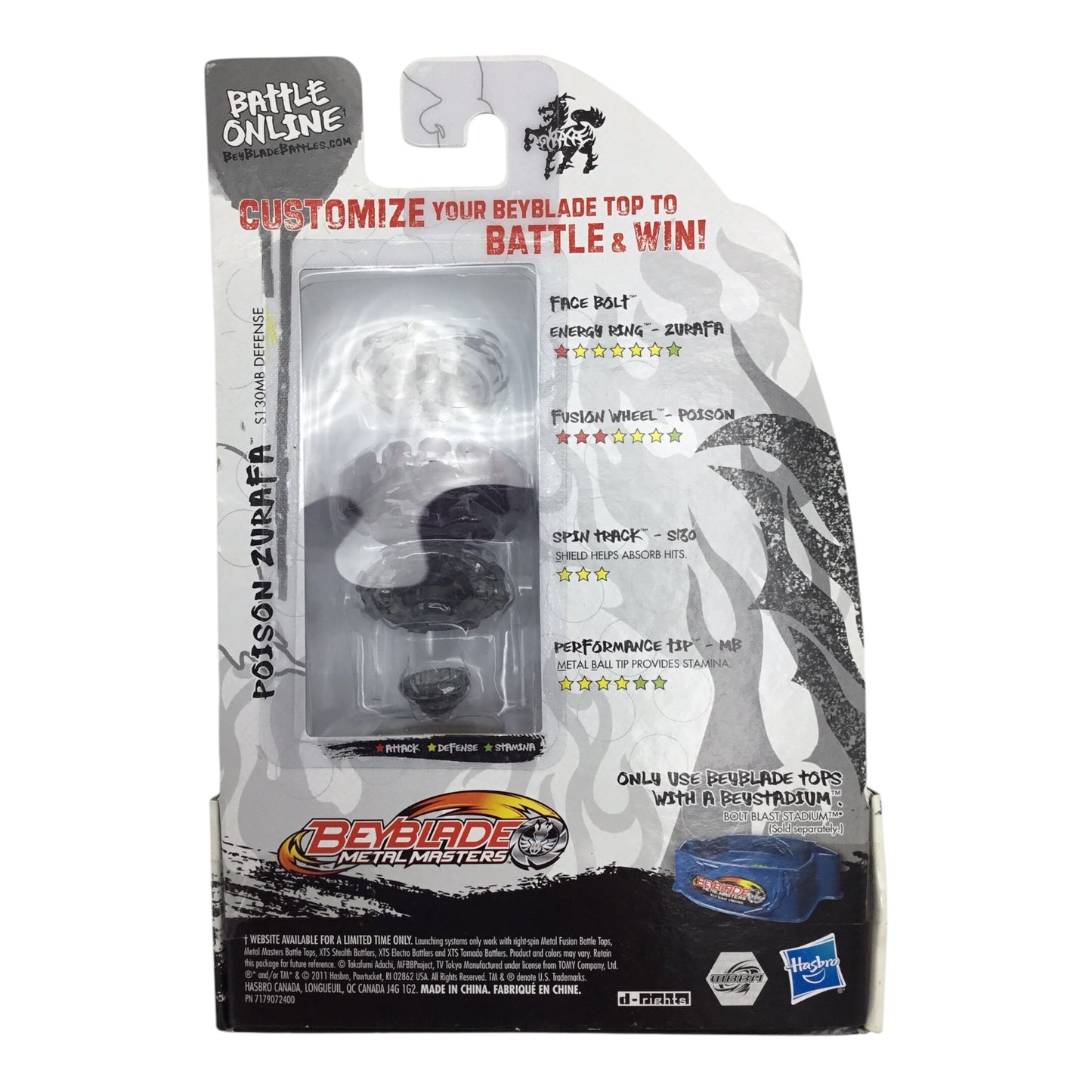 Beyblade Metal Masters Poison Zurafa B-121 New In Box
