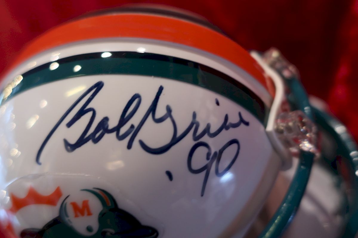 BOB GRIESE*SIGNED*AUTOGRAPHED*MIAMI*DOLPHINS*AUTHENTIC*MINI*HELMET