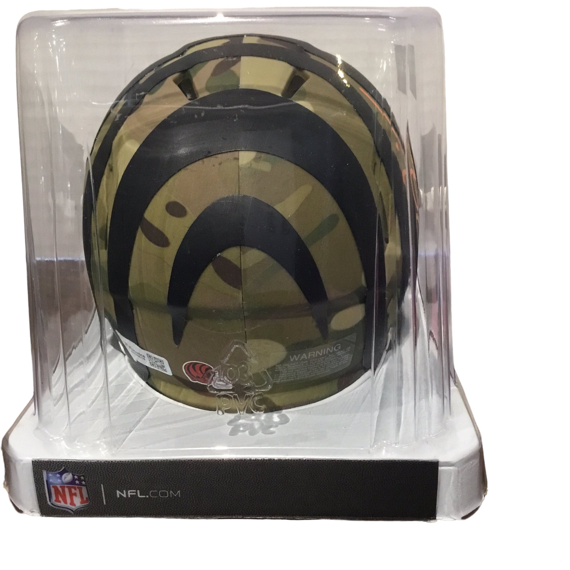 Boomer Esiason Autographed Cincinnati Bengals Camo Mini Helmet with Fanatics Certification