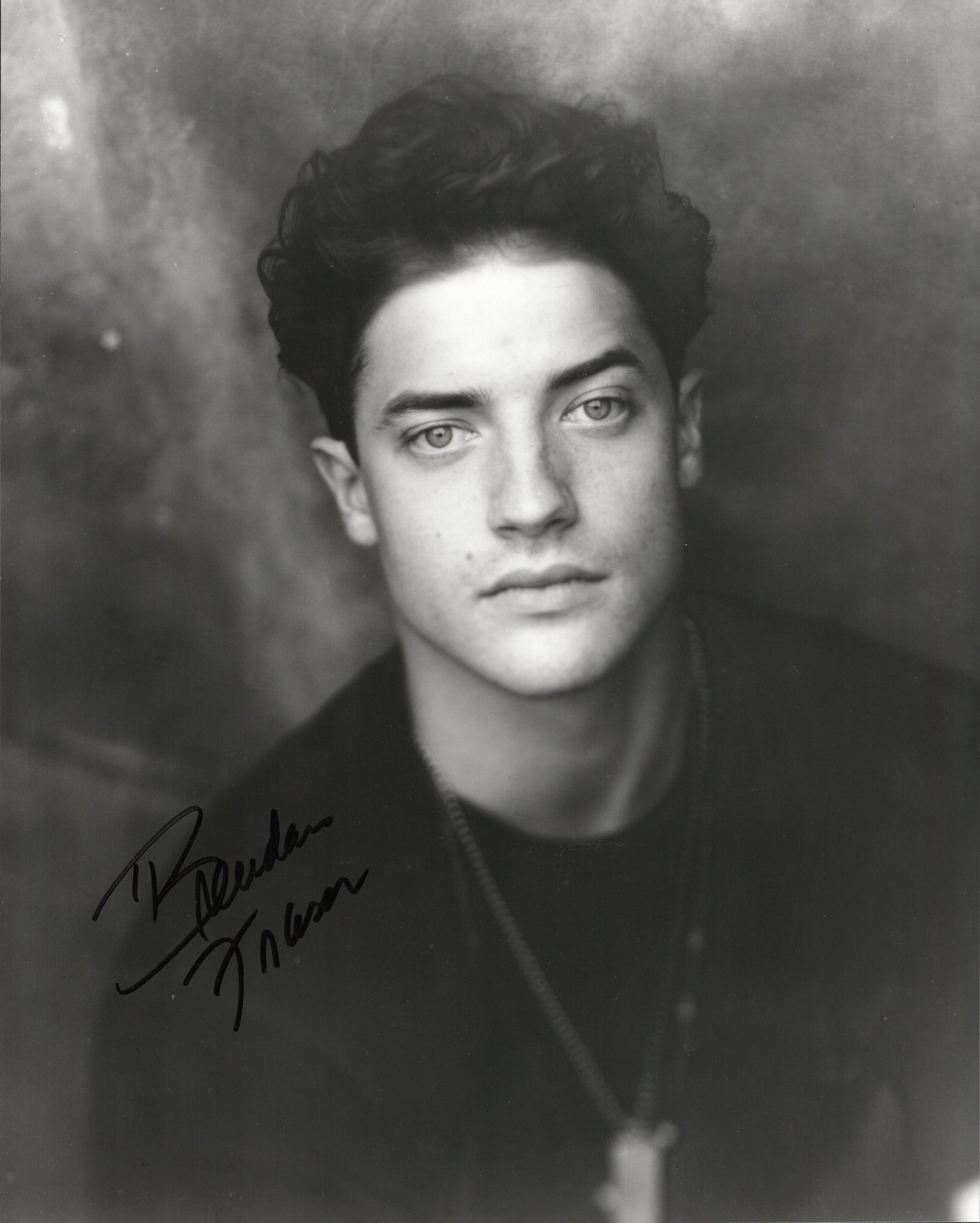 Brendan Fraser Signed Photo 8x10 B&W, Brendan Fraser Autograph, From The Mummy Era, Early Photo