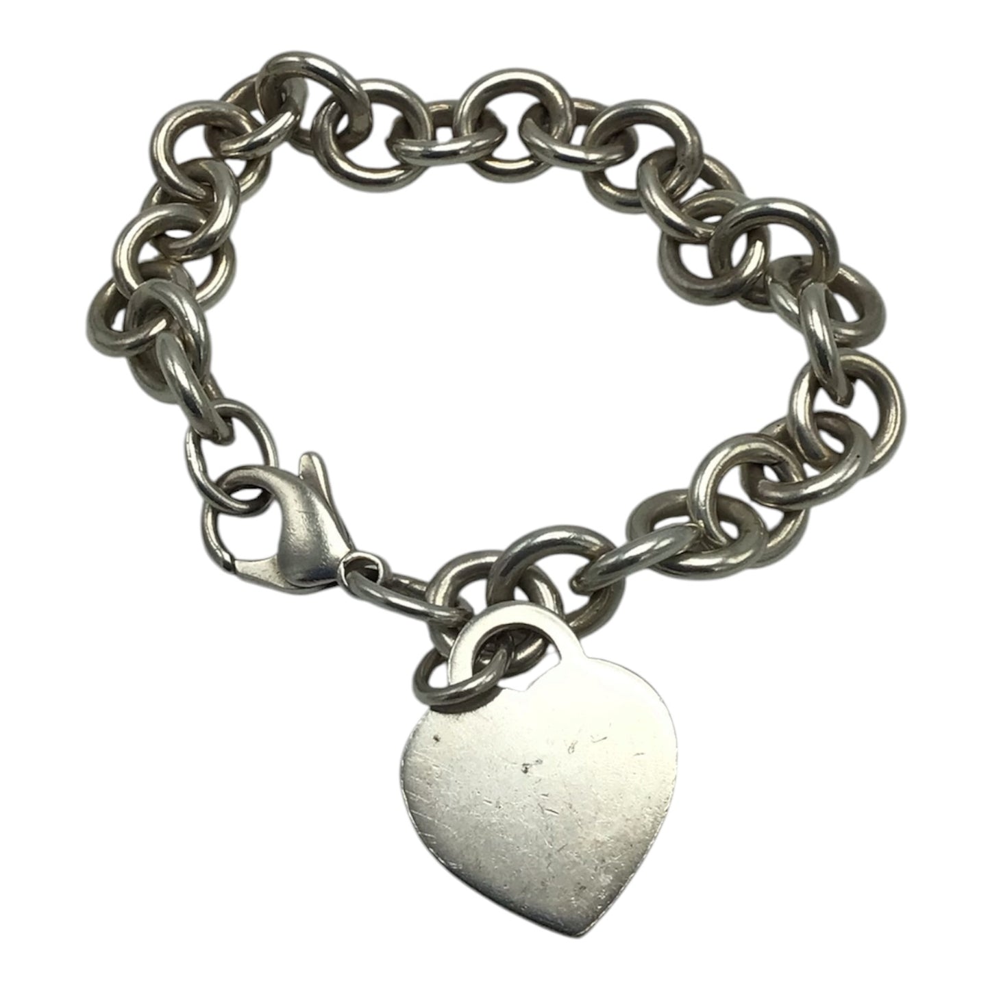 Tiffany & Co. Sterling Silver Heart Tag Chain Link Bracelet