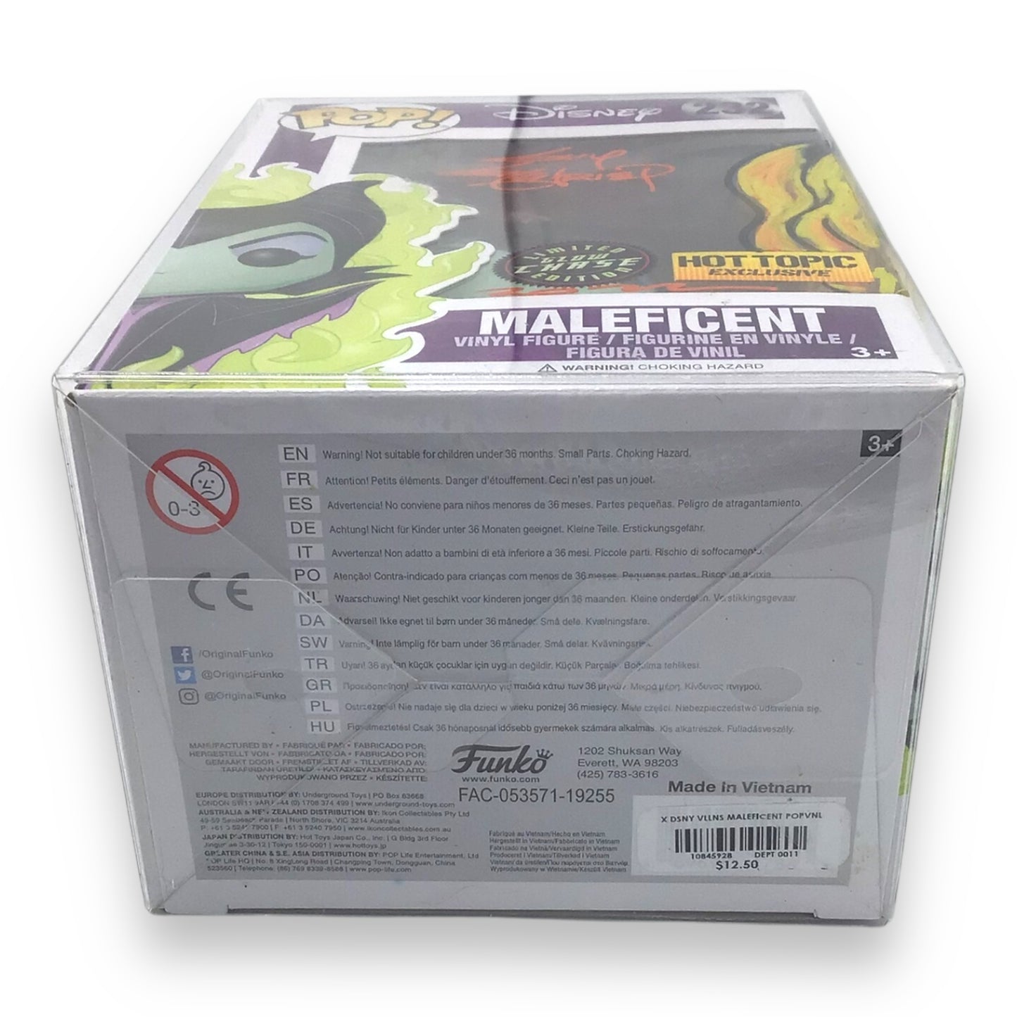 Funko Pop! Disney Maleficent #232 - Signed by Guy Gilchrist, Hot Topic Exclusive