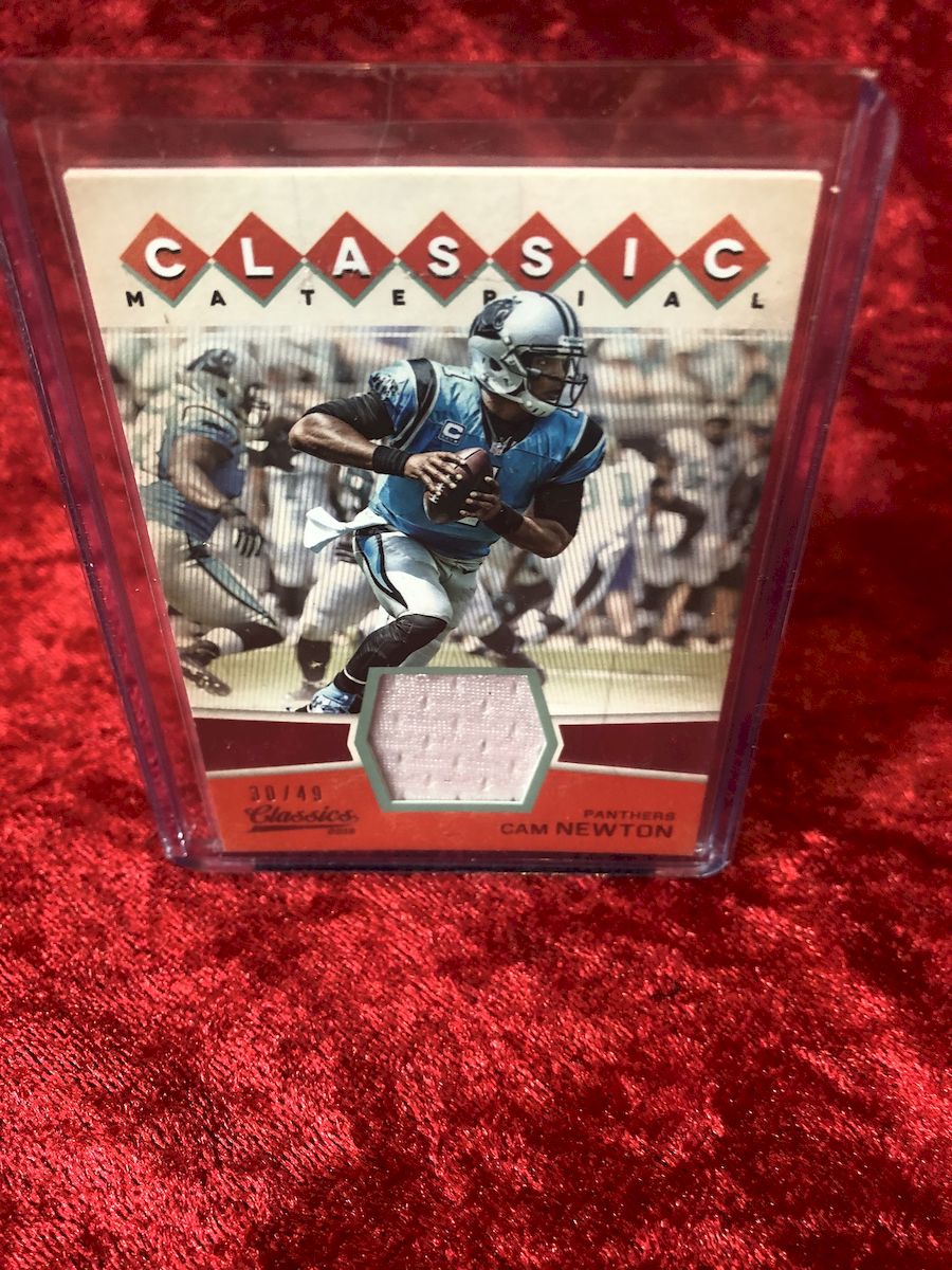 Cam Newton Panthers Signed Football w/ Figure & Jersey Card – GTSM COA Shadowbox