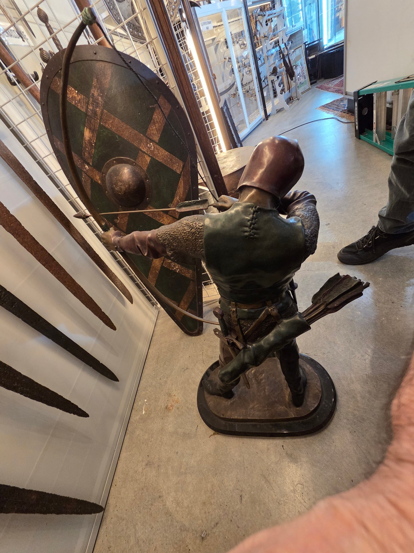 Cast Bronze Statue of Archer 19thC on Base