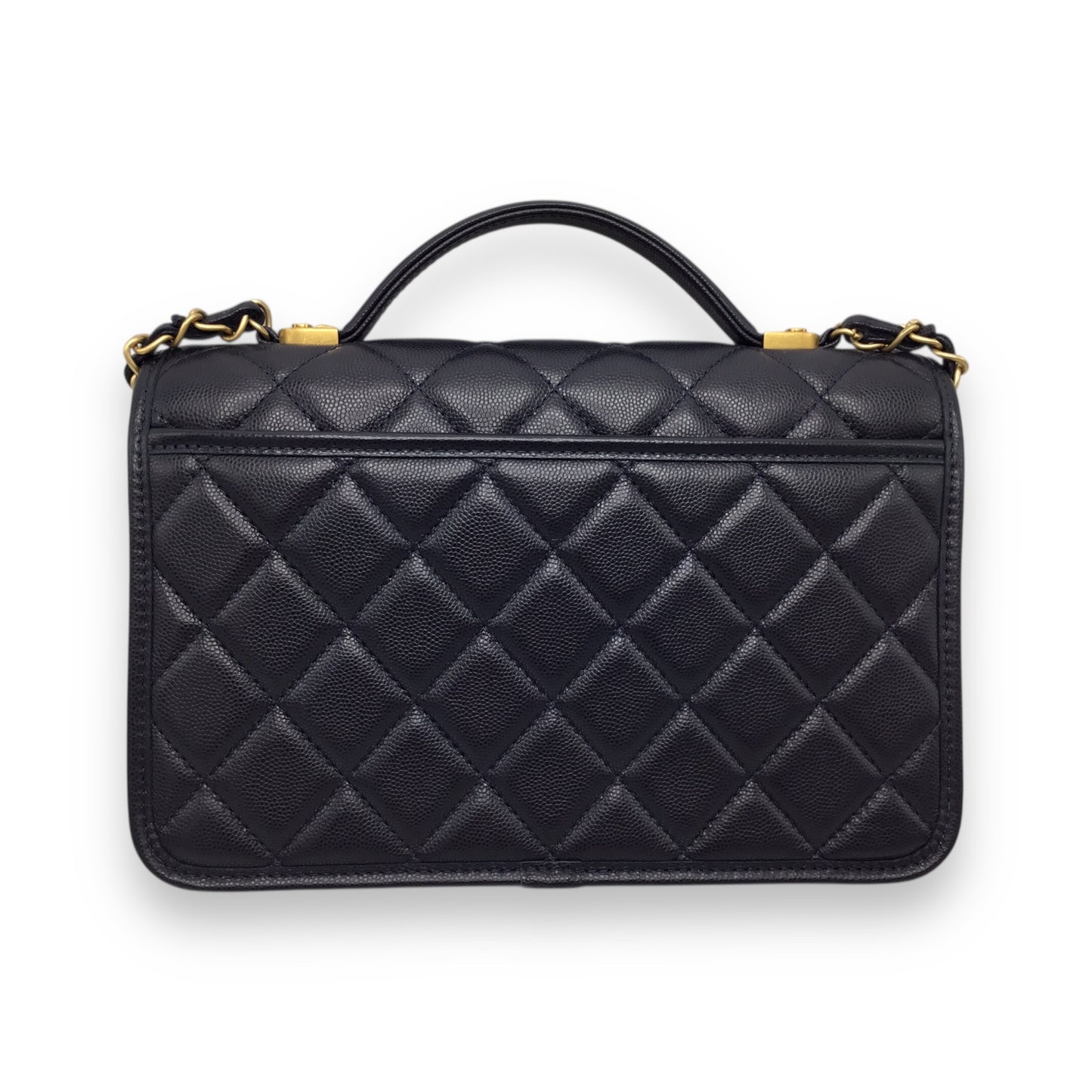 Chanel Flap Bag Dark Blue Caviar Leather w/ Gold Hardware