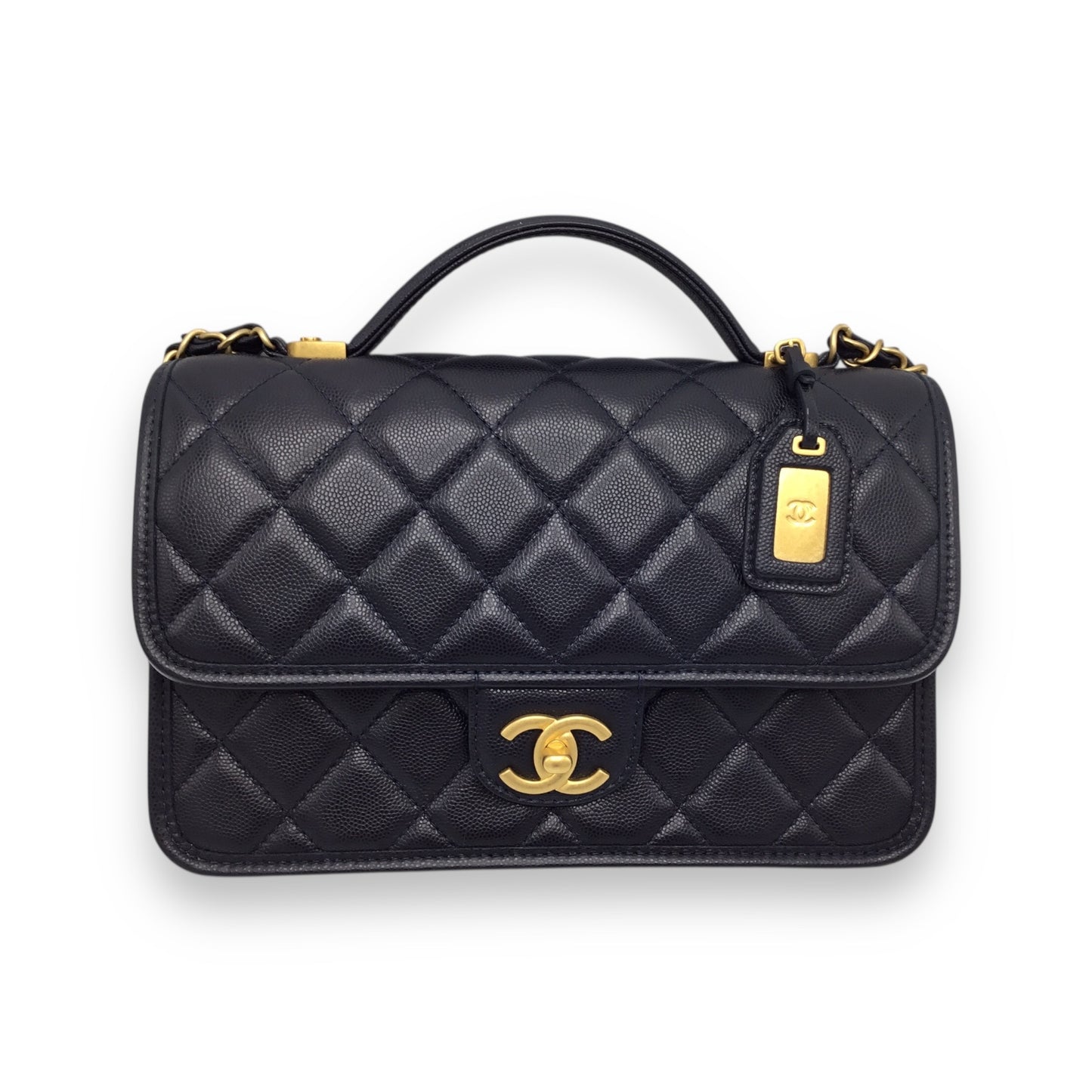 Chanel Flap Bag Dark Blue Caviar Leather w/ Gold Hardware