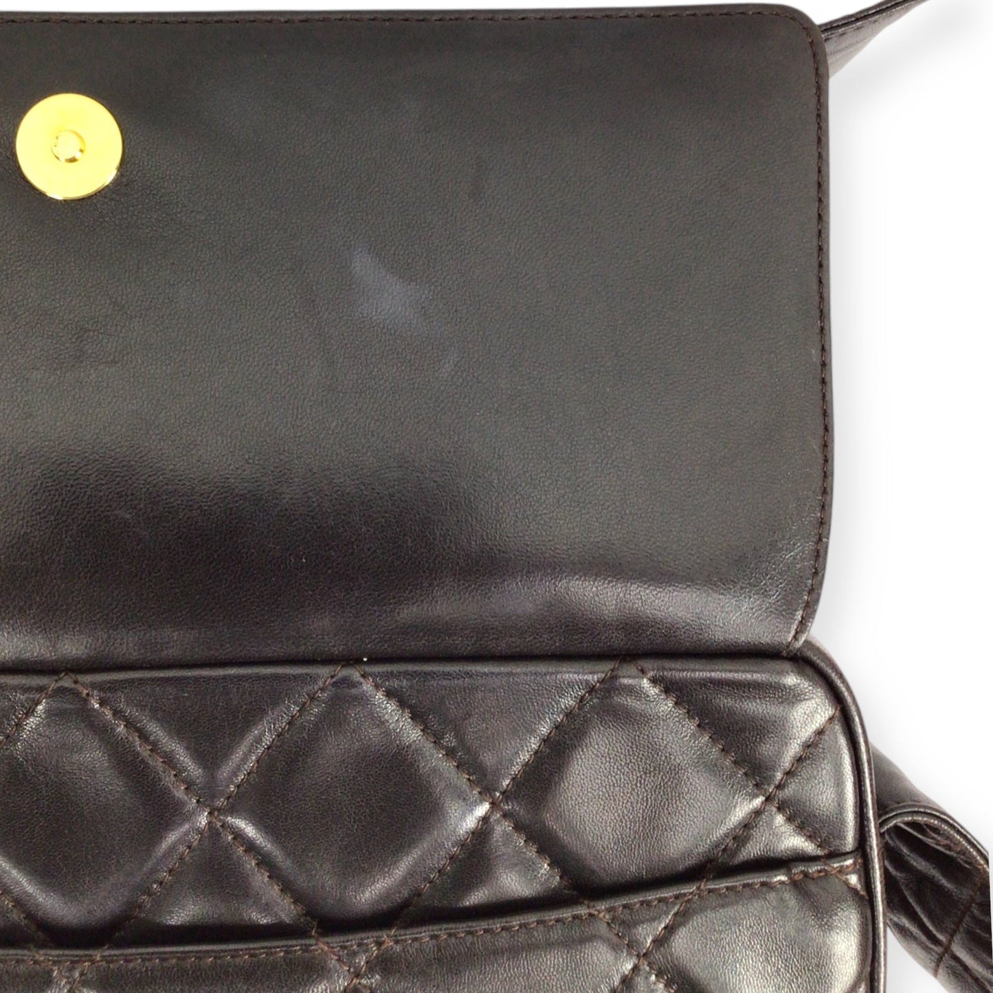 Chanel Large Camera Bag in Brown Quilted Lambskin Leather with Tassel Accent