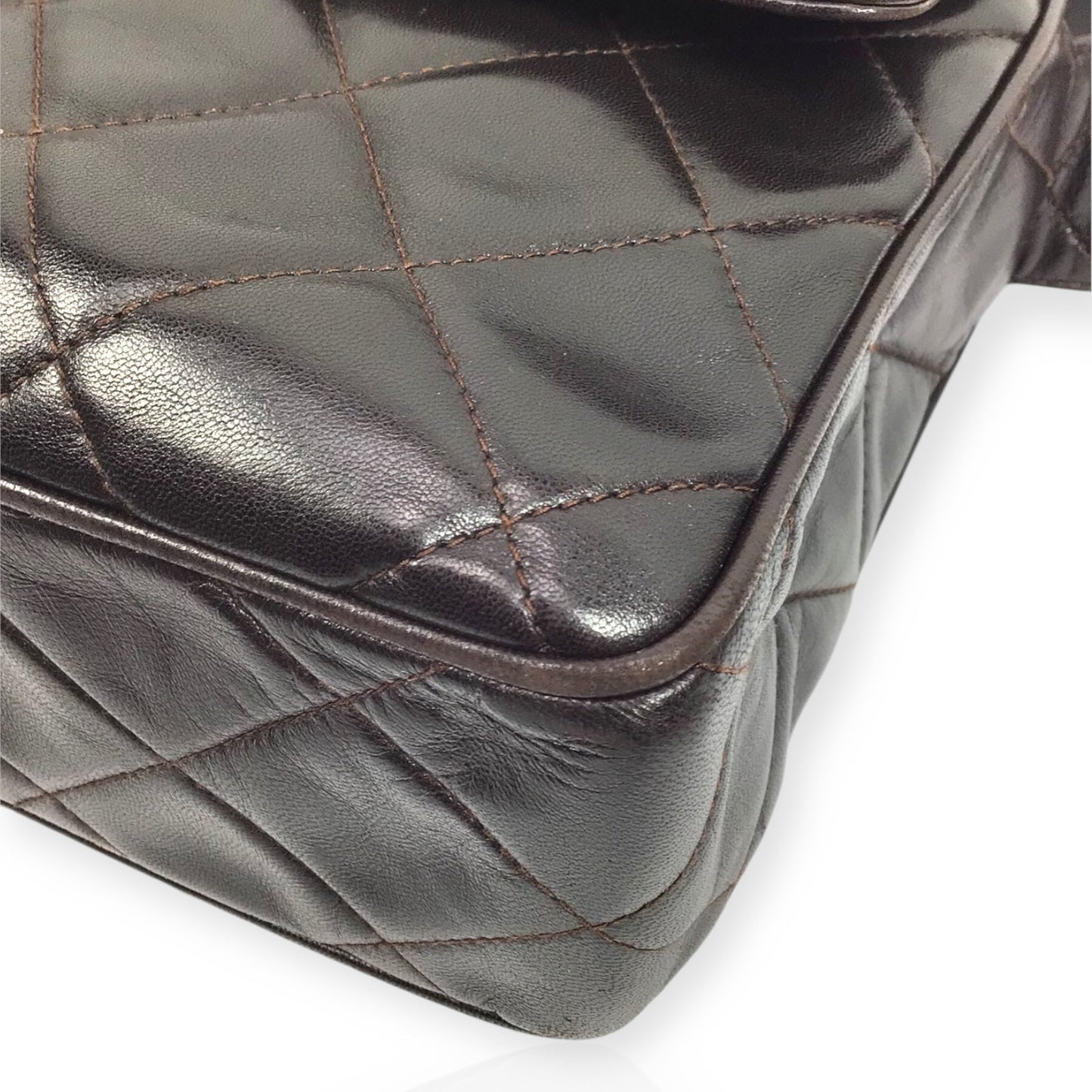 Chanel Large Camera Bag in Brown Quilted Lambskin Leather with Tassel Accent