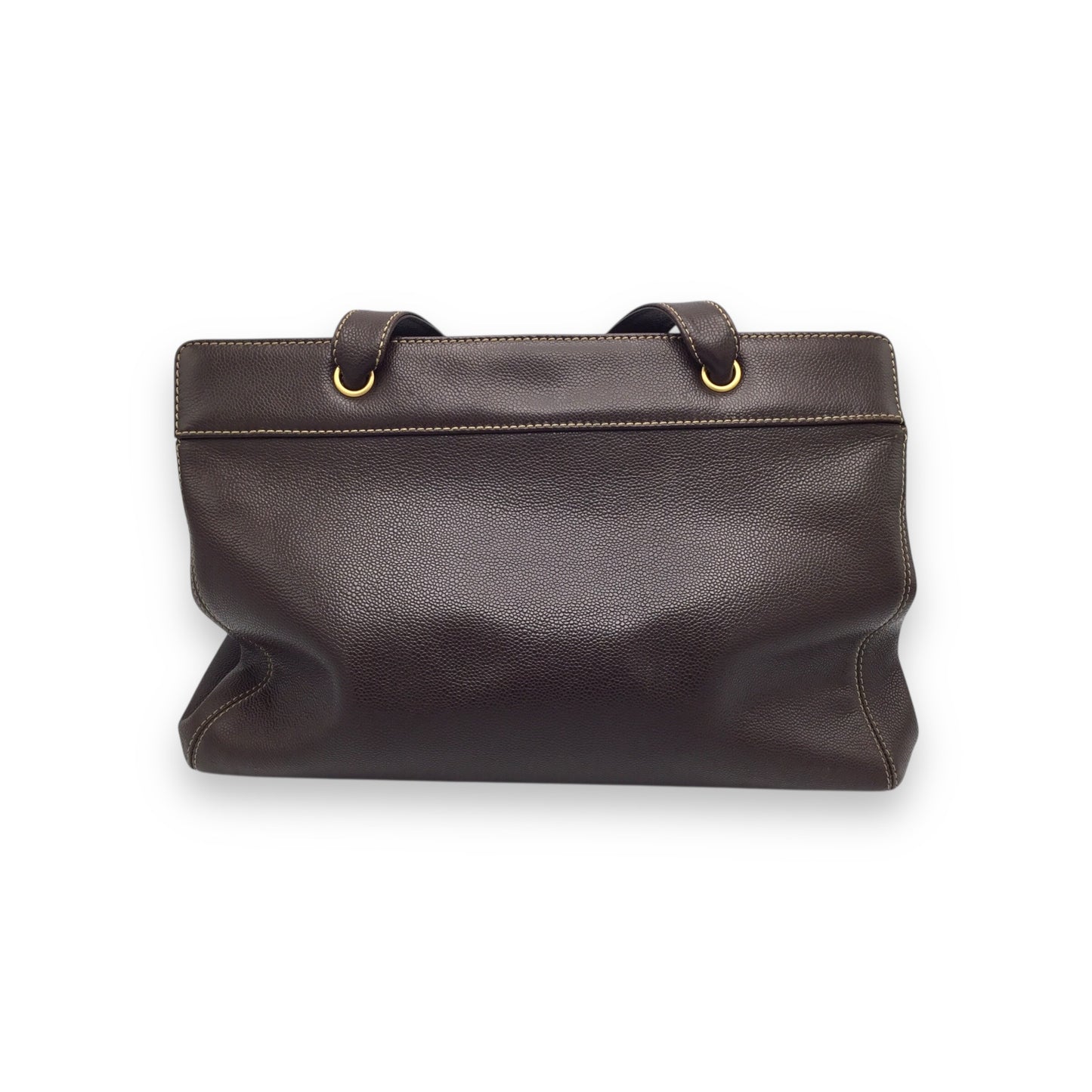 Chanel Tote Designer Handbag Chocolate Brown Caviar Leather