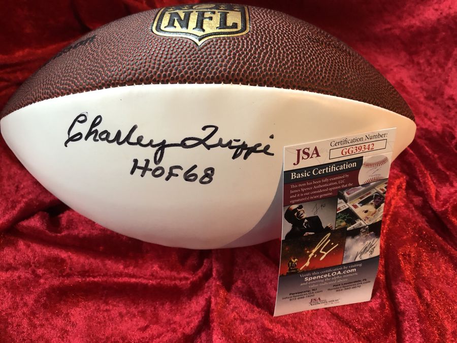 Charlie Trippi Cardinals Signed Football Shadowbox w/ Card & Figure JSA COA
