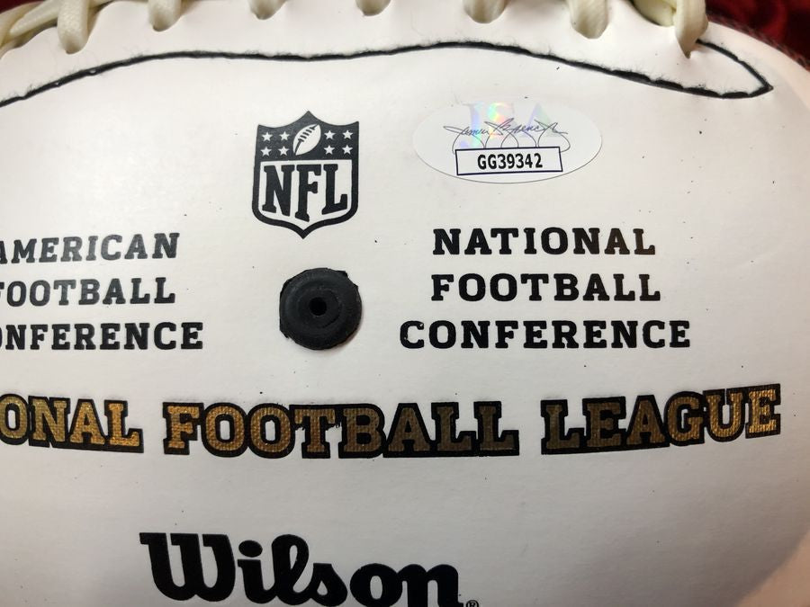 Charlie Trippi Cardinals Signed Football Shadowbox w/ Card & Figure JSA COA