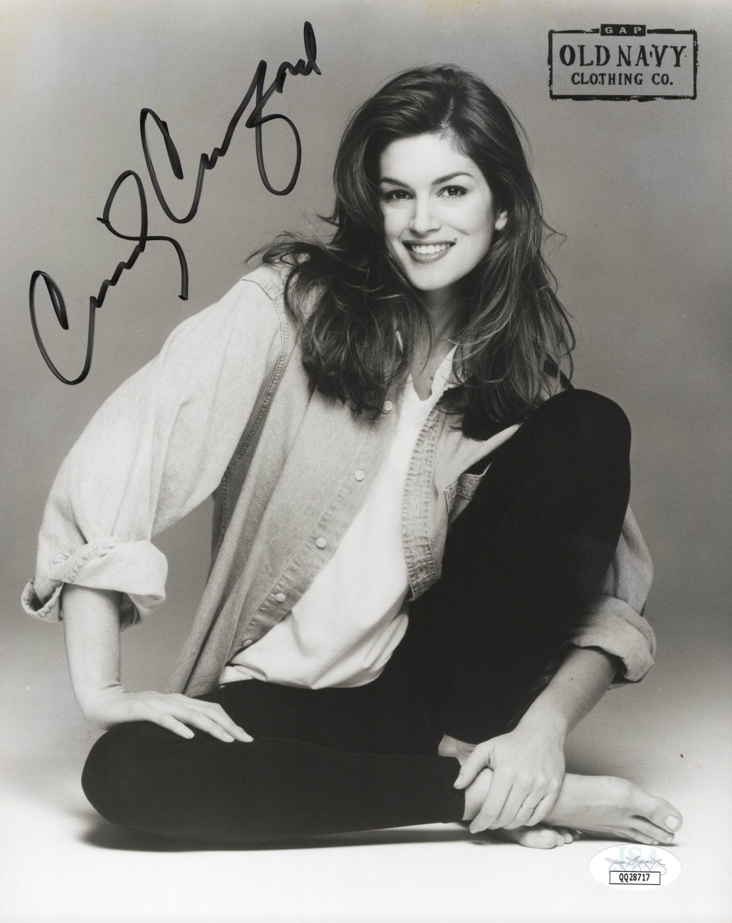 Cindy Crawford Signed Photo 8x10 Old Navy Ad, JSA Certified Authentic QQ28717