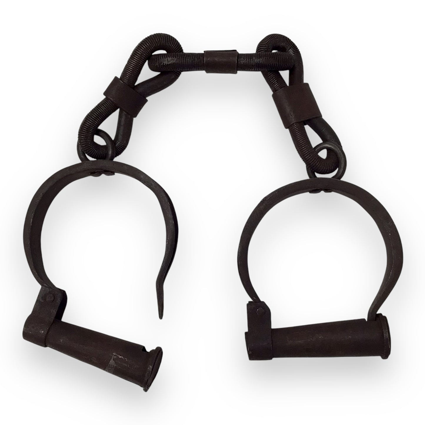 Civil War Era Iron Shackles / Handcuffs – Forged Prisoner Restraints Relic