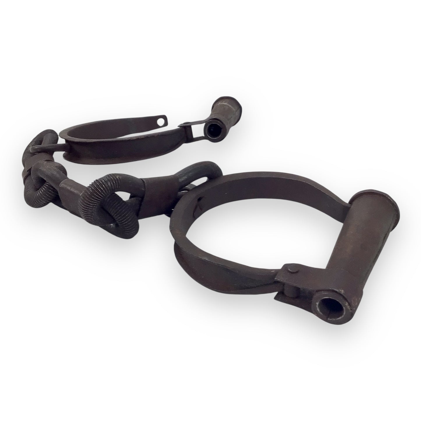 Civil War Era Iron Shackles / Handcuffs – Forged Prisoner Restraints Relic