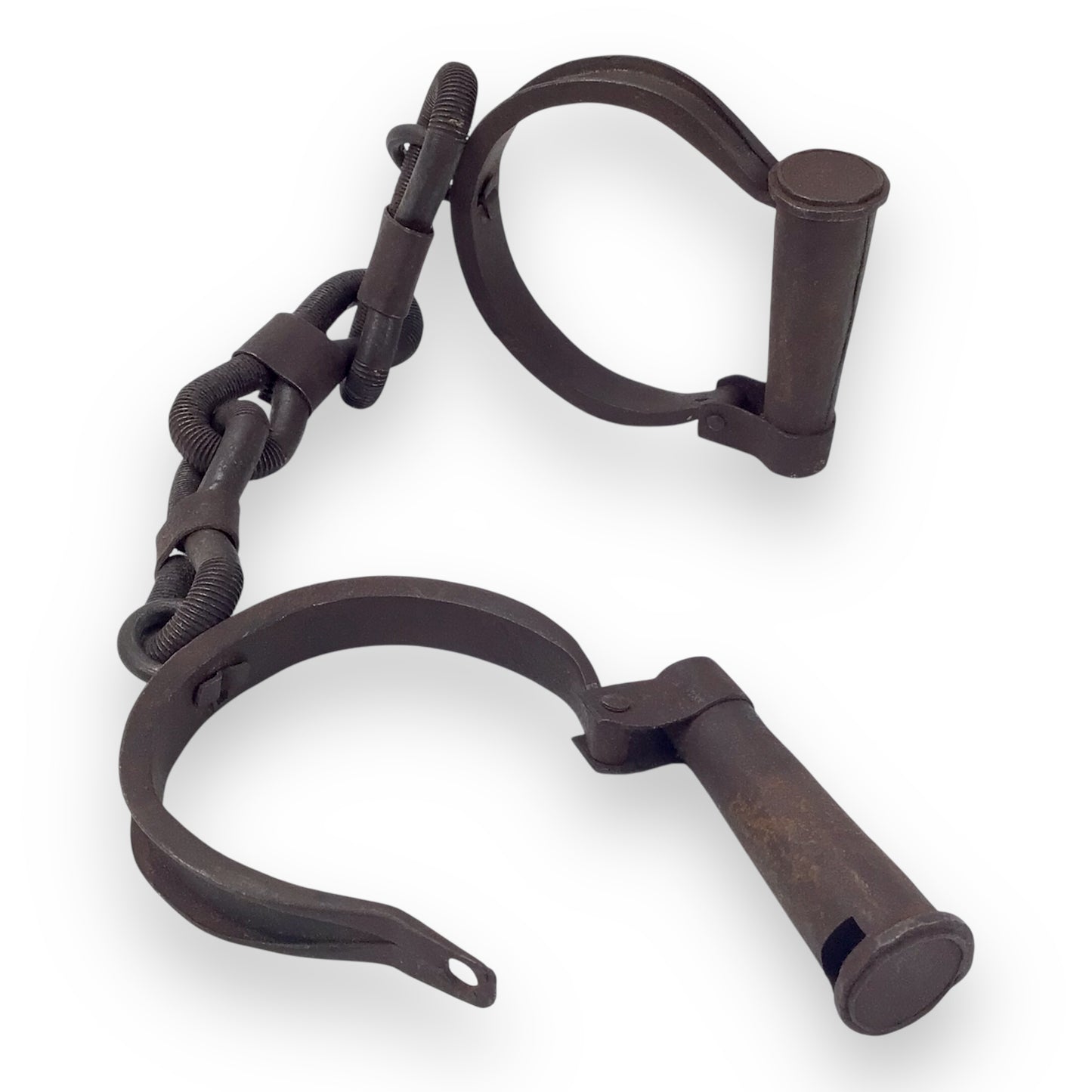 Civil War Era Iron Shackles / Handcuffs – Forged Prisoner Restraints Relic