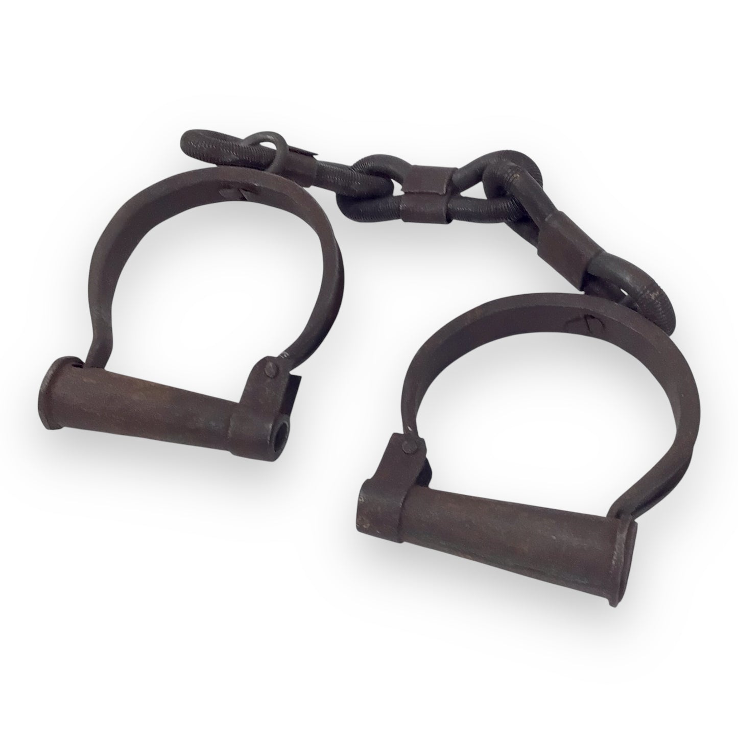 Civil War Era Iron Shackles / Handcuffs – Forged Prisoner Restraints Relic