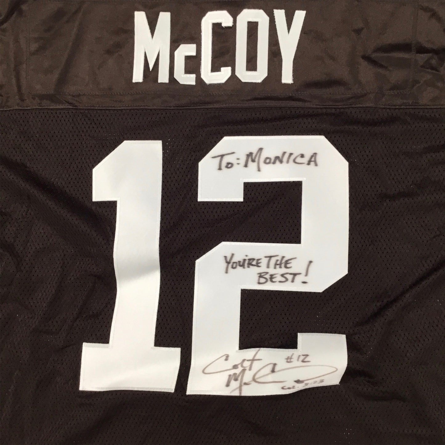 Cleveland Browns Colt McCoy #12 Signed Jersey w/ Inscription (Size XL, Excellent Condition)