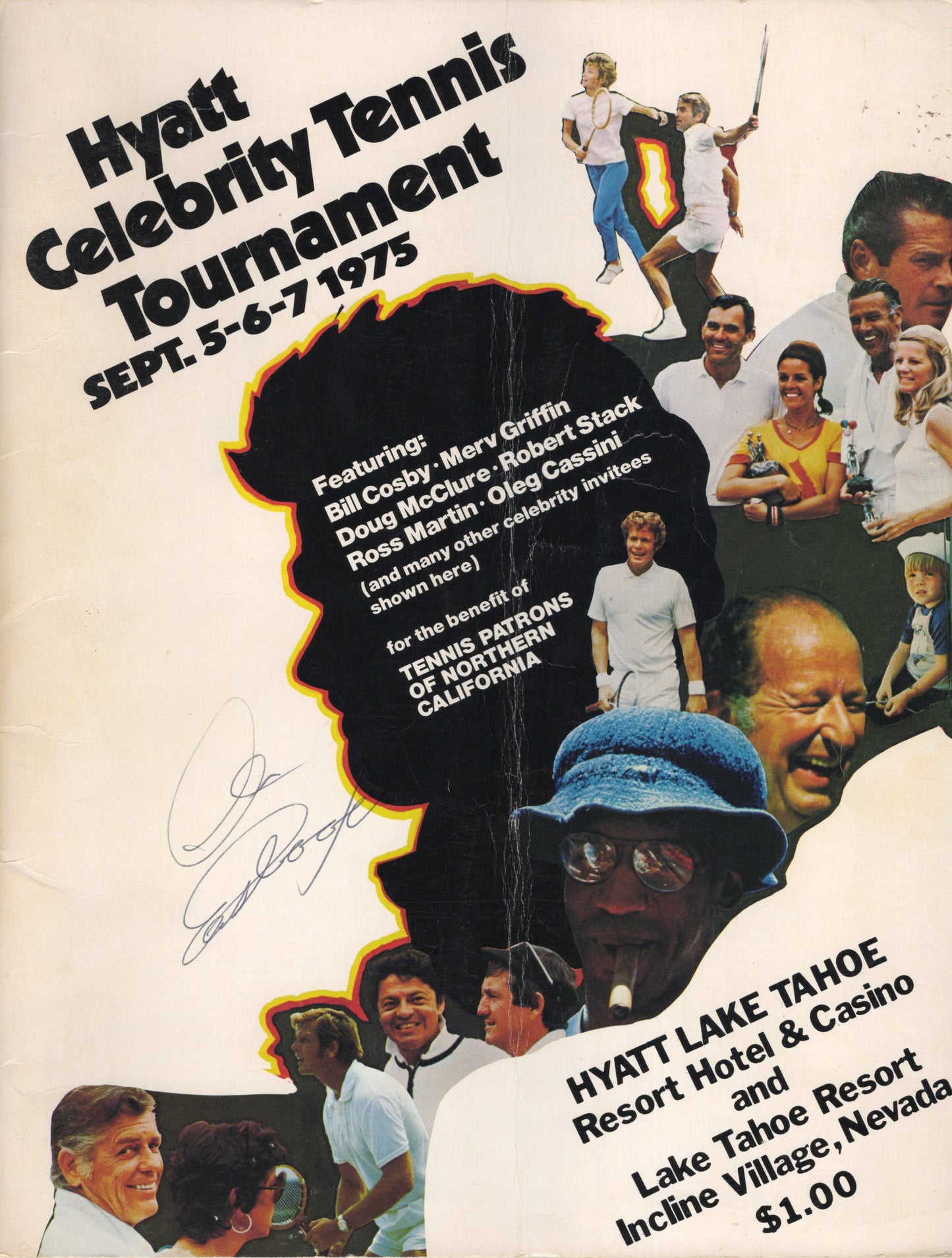 Clint Eastwood Signed 1975 Hyatt Tennis Magazine 8.5x11, JSA & PSA LOA
