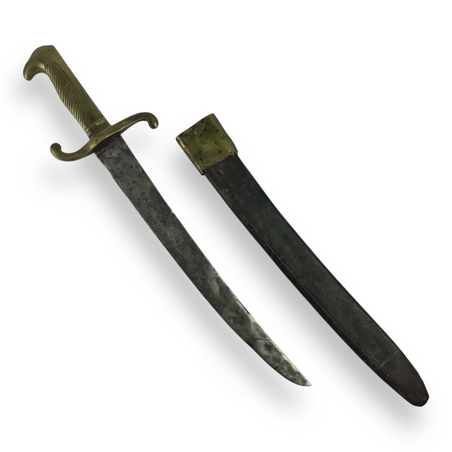 Confederate Eagle Head Side Knife – Civil War Era w/ Leather Sheath (c.1850)
