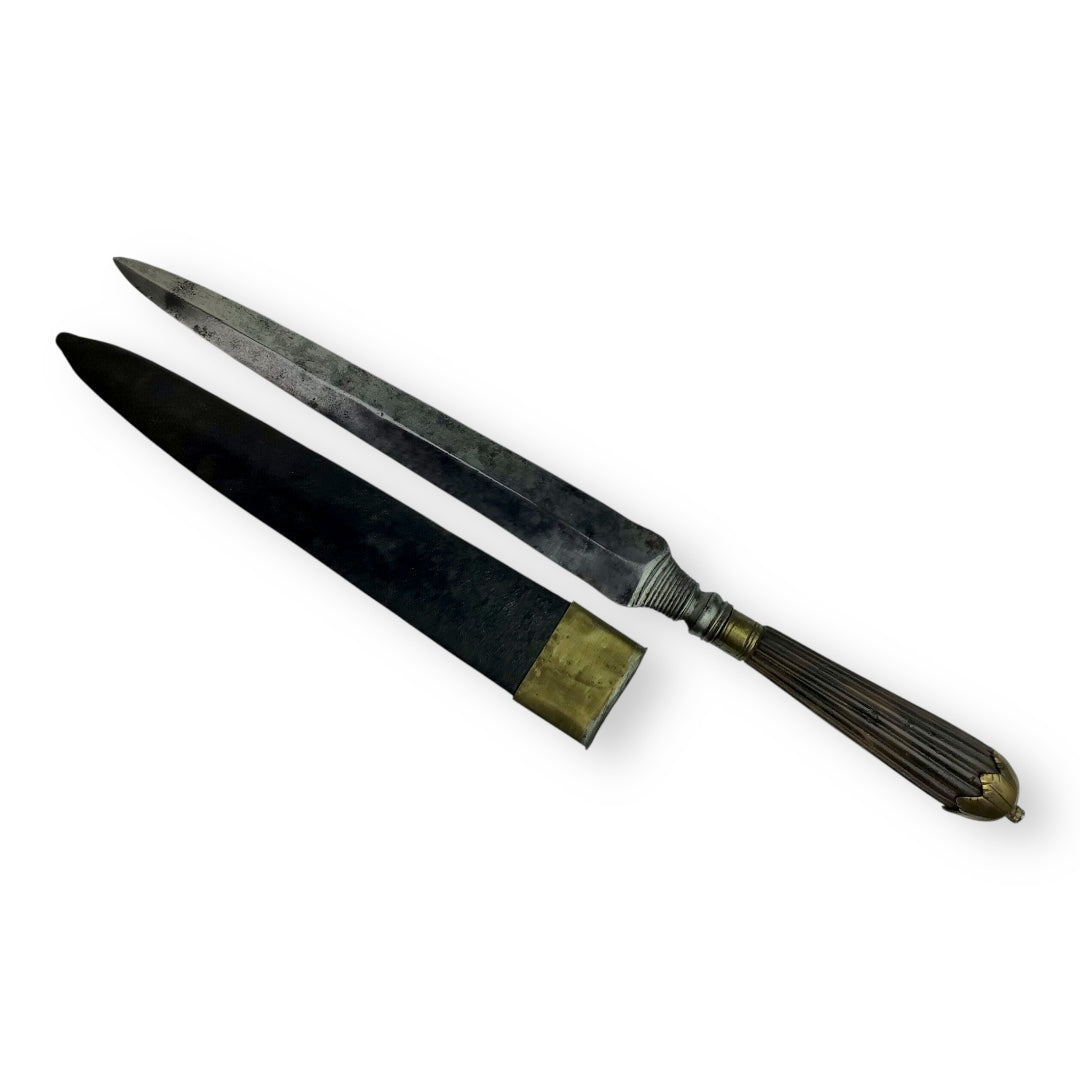 Continental European Dagger c. 1810 with Leather & Metal Sheath