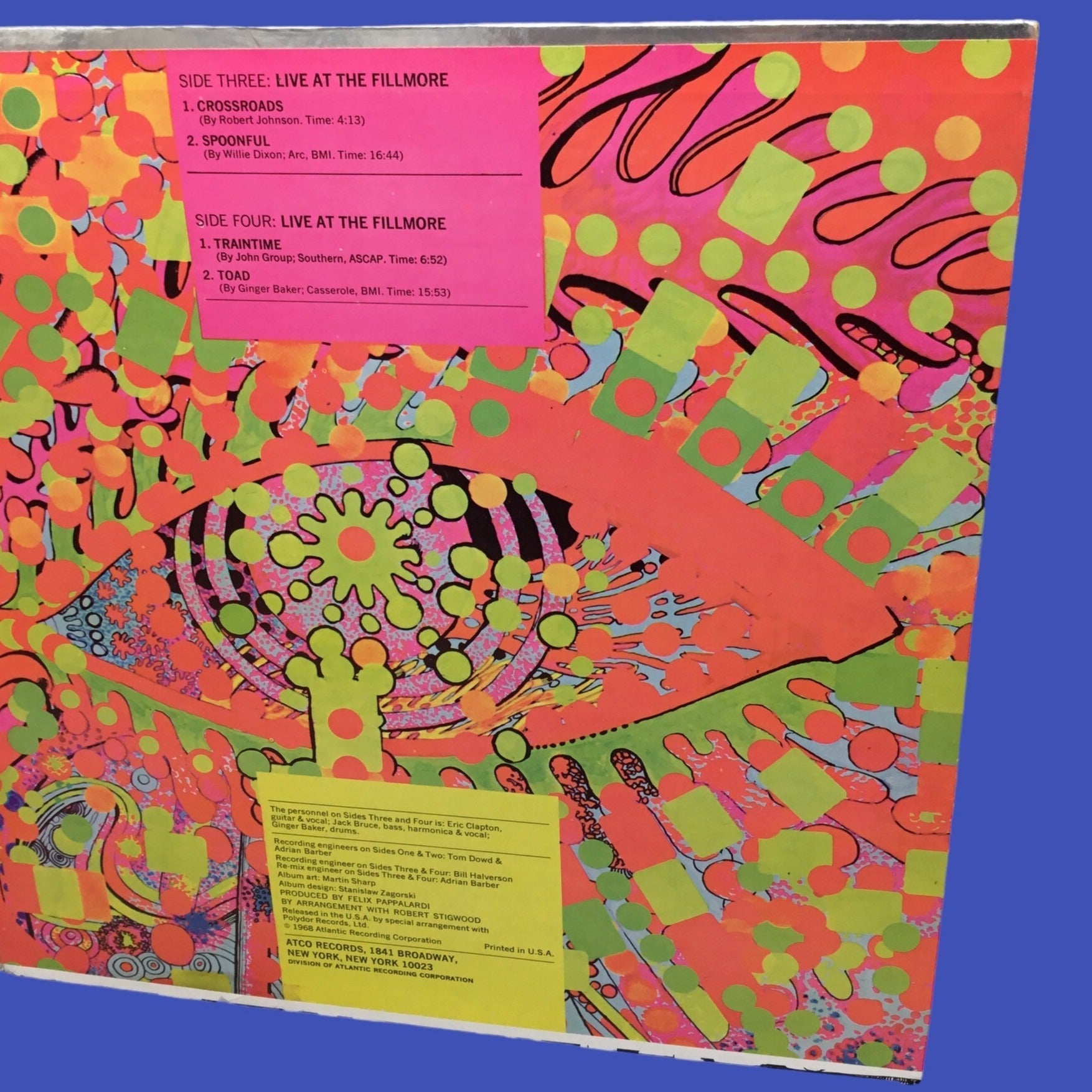 Cream - Wheels of Fire 2 Lp Original Stereo Pressing SD-2-700 Gatefold Cover Holograph-PSYCH ATCO TRI-TONE Label