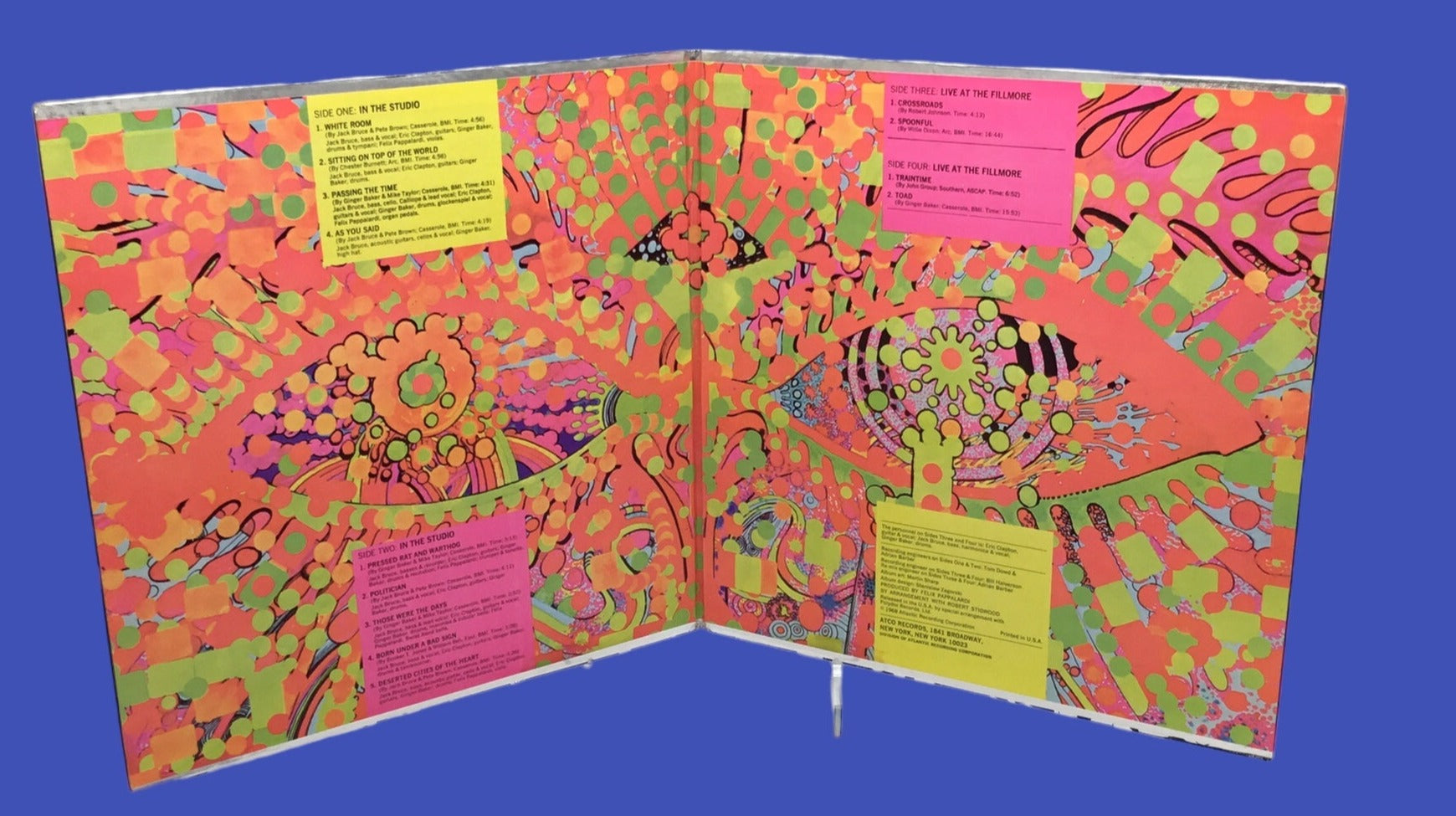 Cream - Wheels of Fire 2 Lp Original Stereo Pressing SD-2-700 Gatefold Cover Holograph-PSYCH ATCO TRI-TONE Label