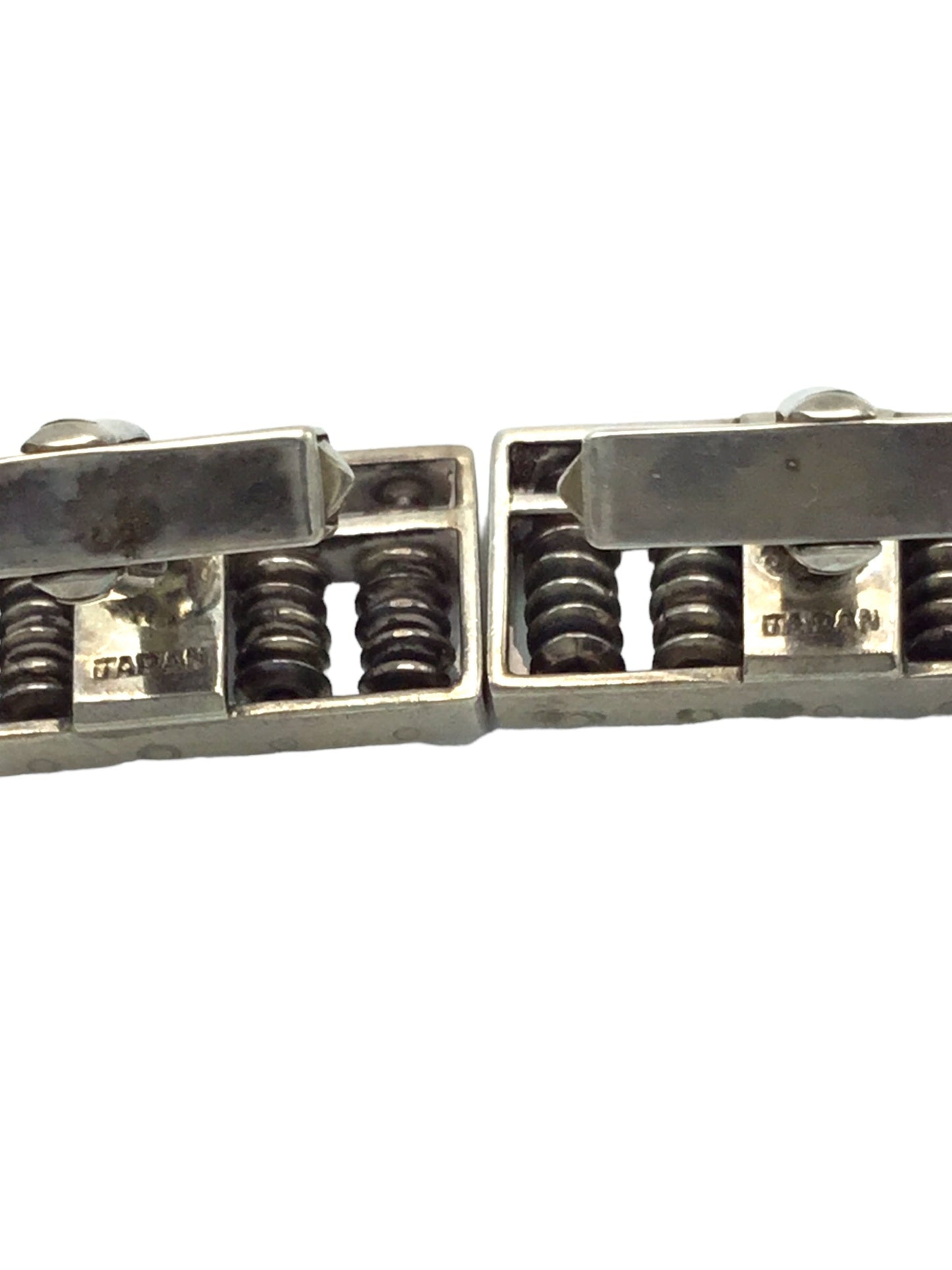 Cufflinks pair Abacus Design sterling silver, marked Japan