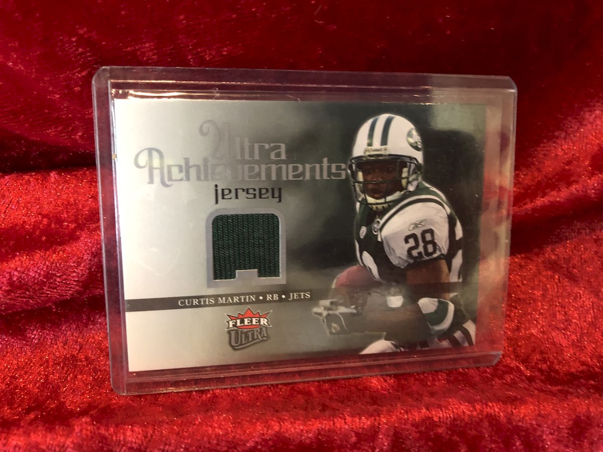 Curtis Martin Signed Jets Mini Helmet Shadowbox – HOF Inscription, Card, & COA