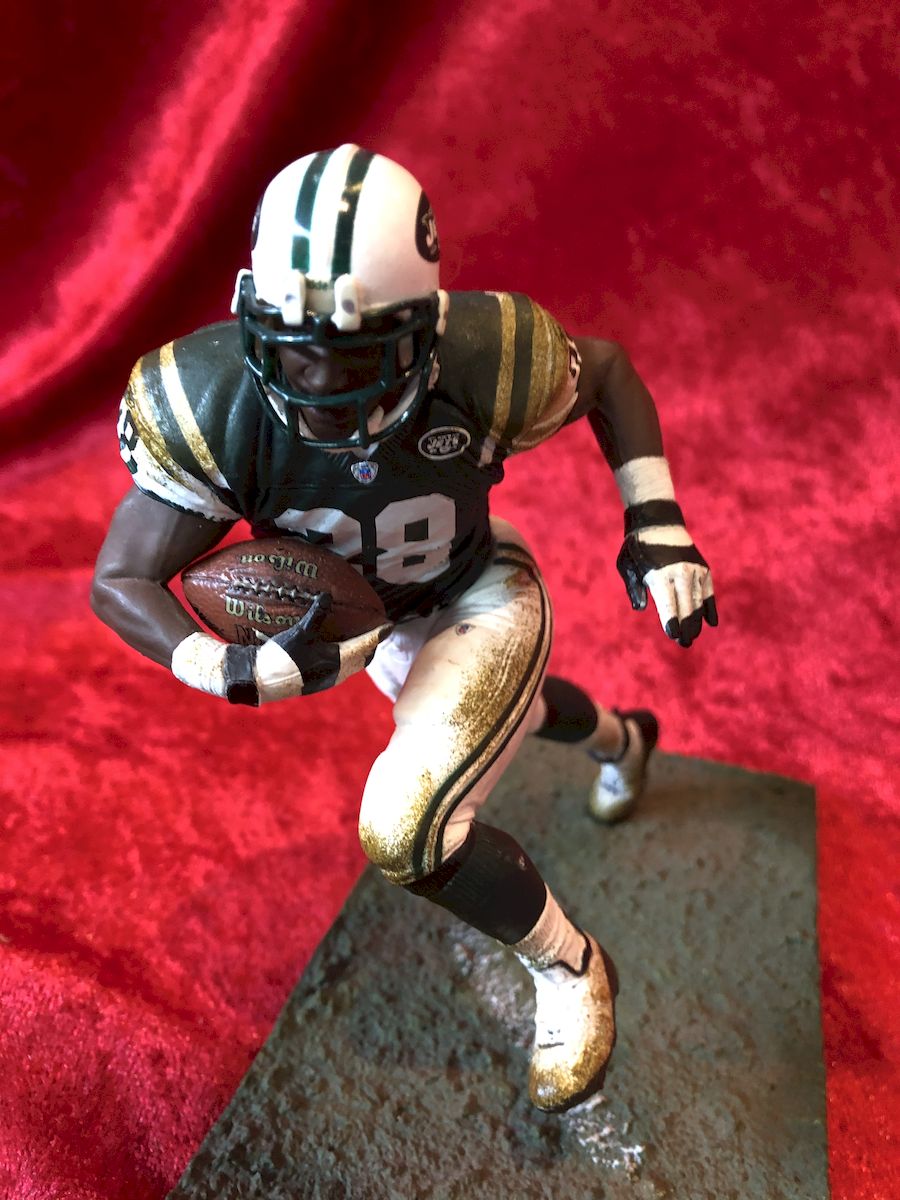 Curtis Martin Signed Jets Mini Helmet Shadowbox – HOF Inscription, Card, & COA