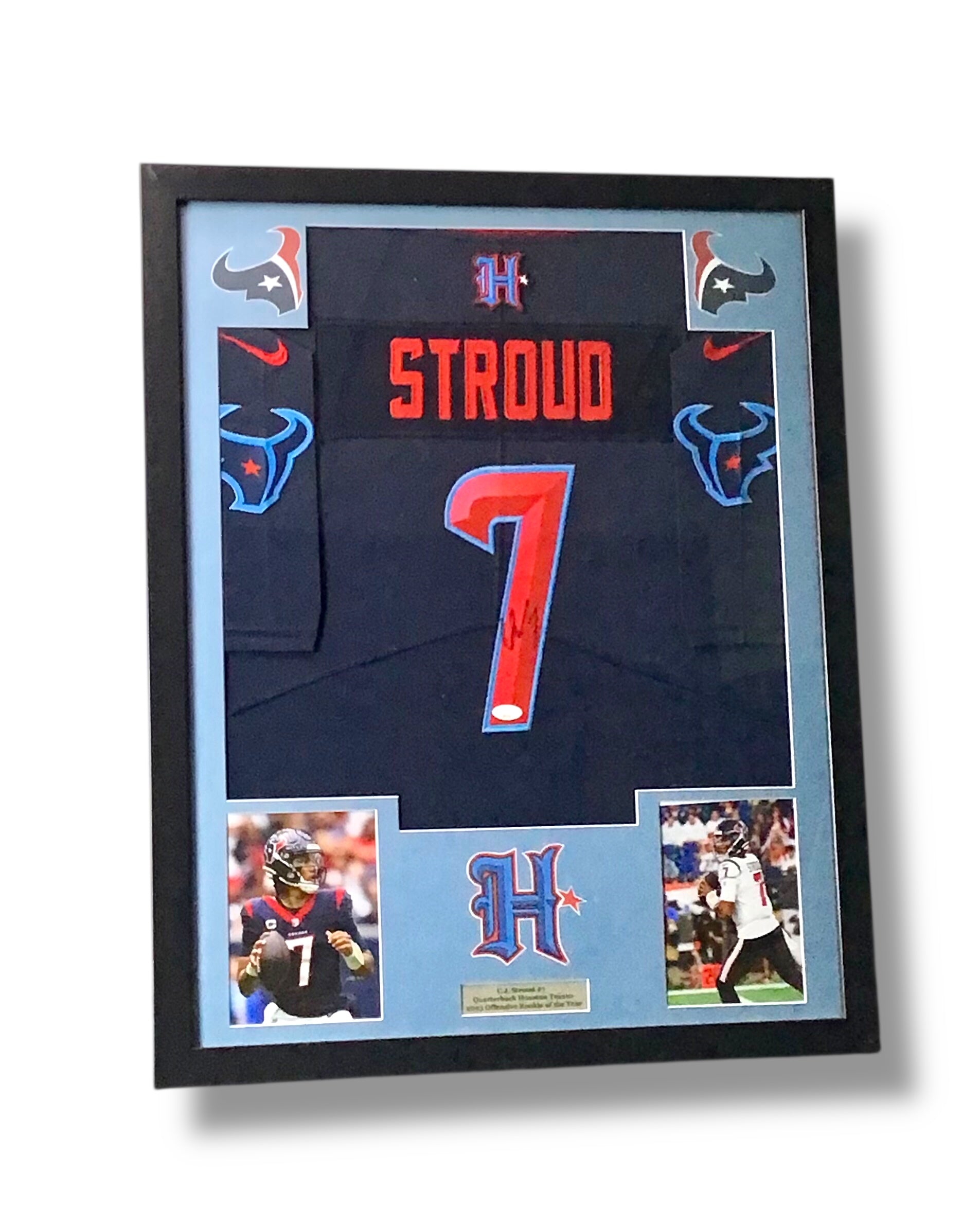 Custom Framed C.J. Stroud Autographed Jersey w/ JSA Cert