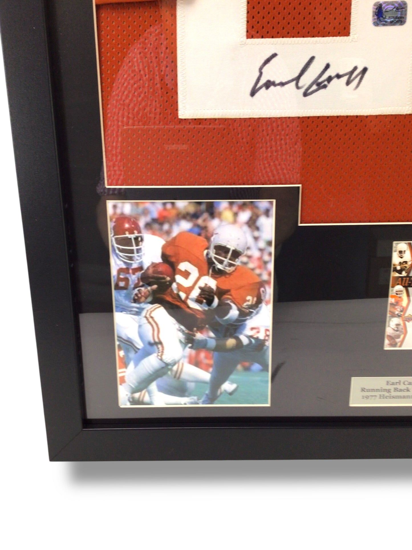 Custom Framed HOF Texas Longhorns Earl Campbell w/ Cert