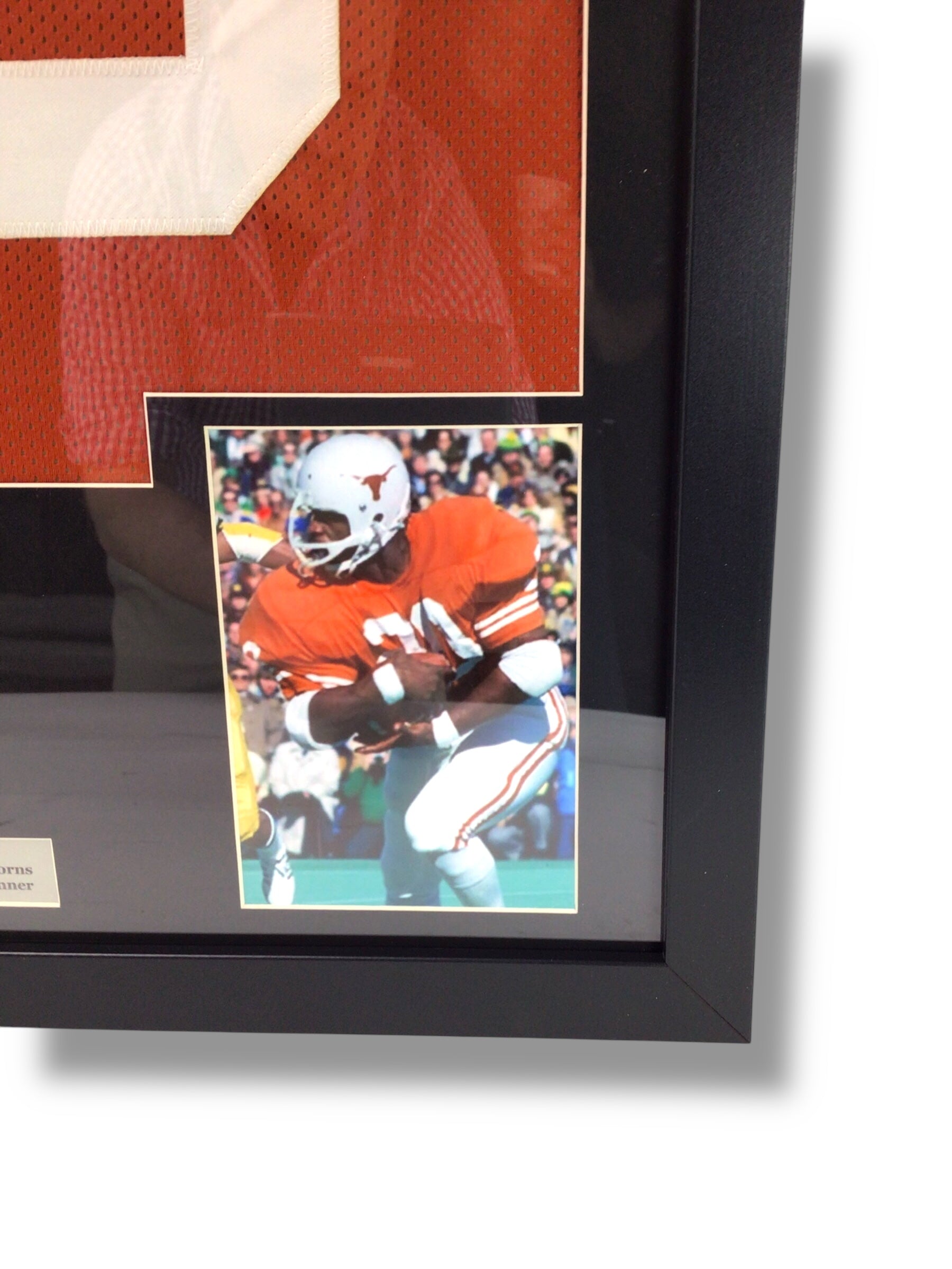 Custom Framed HOF Texas Longhorns Earl Campbell w/ Cert