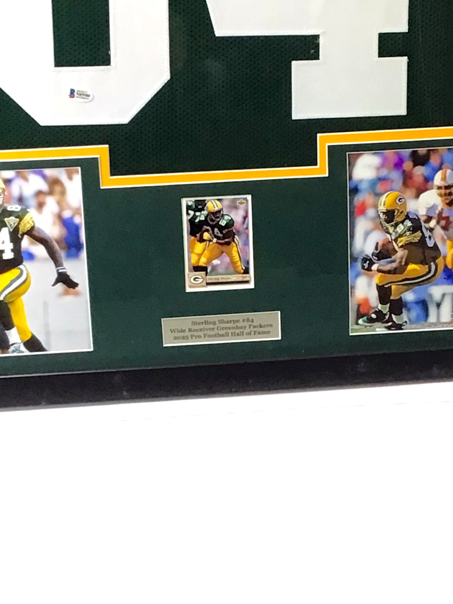Custom Framed Jersey Signed by HOF Sterling Sharpe w/ Beckett Certification