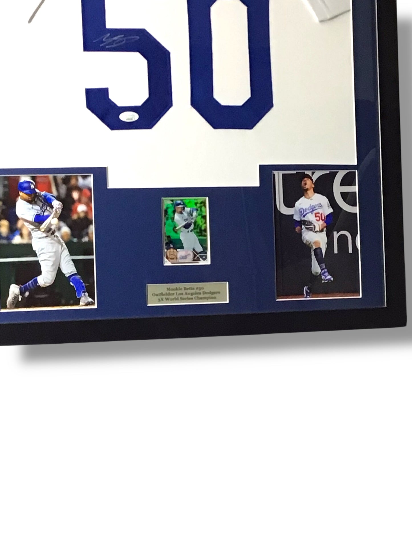 Custom Framed Mookie Betts Autographed Jersey & Topps Refractor Card & JSA Cert