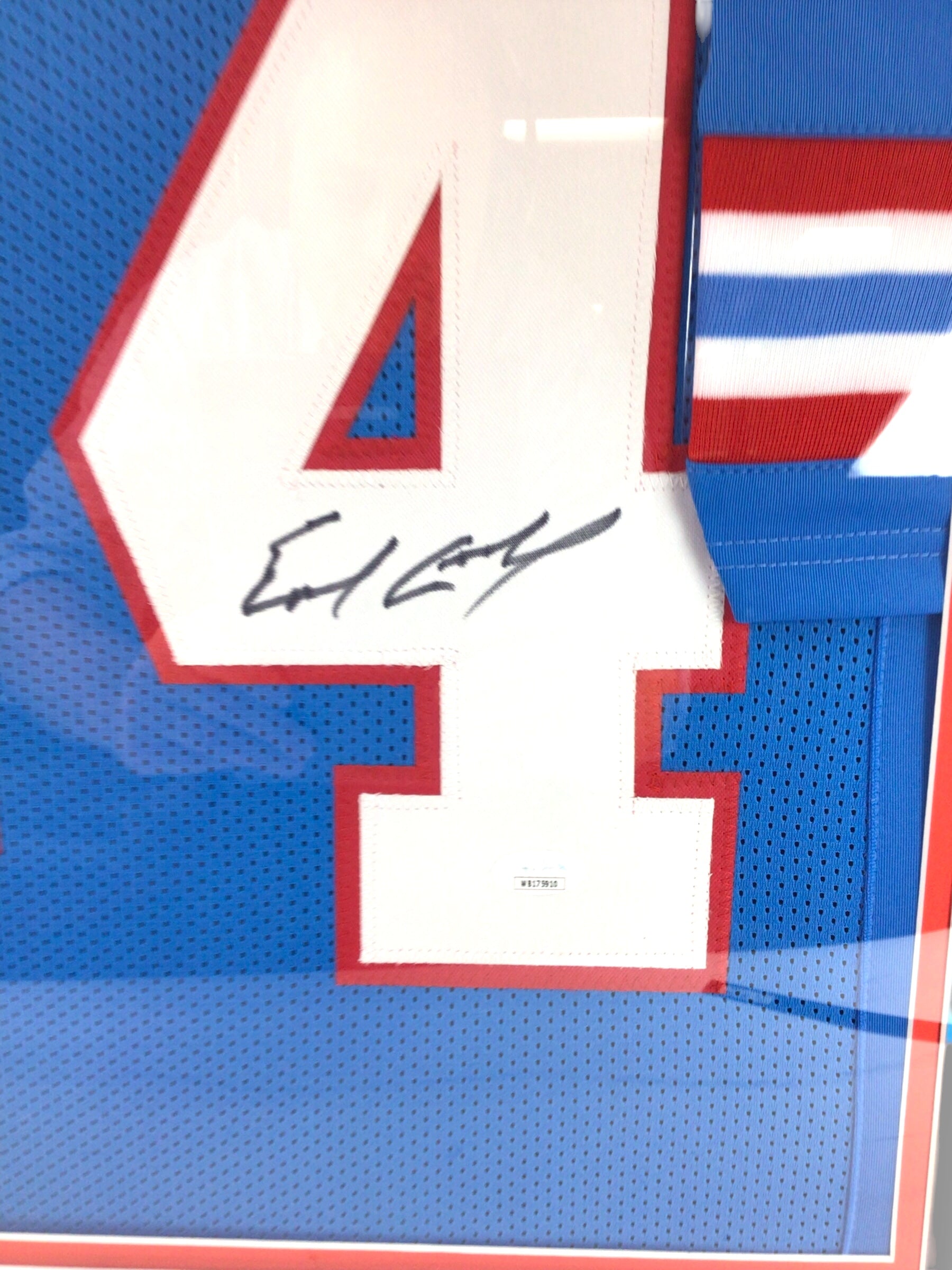 Custom Framed Rare Sports Cards & Earl Campbell Signed Oilers Jersey w/ JSA Cert