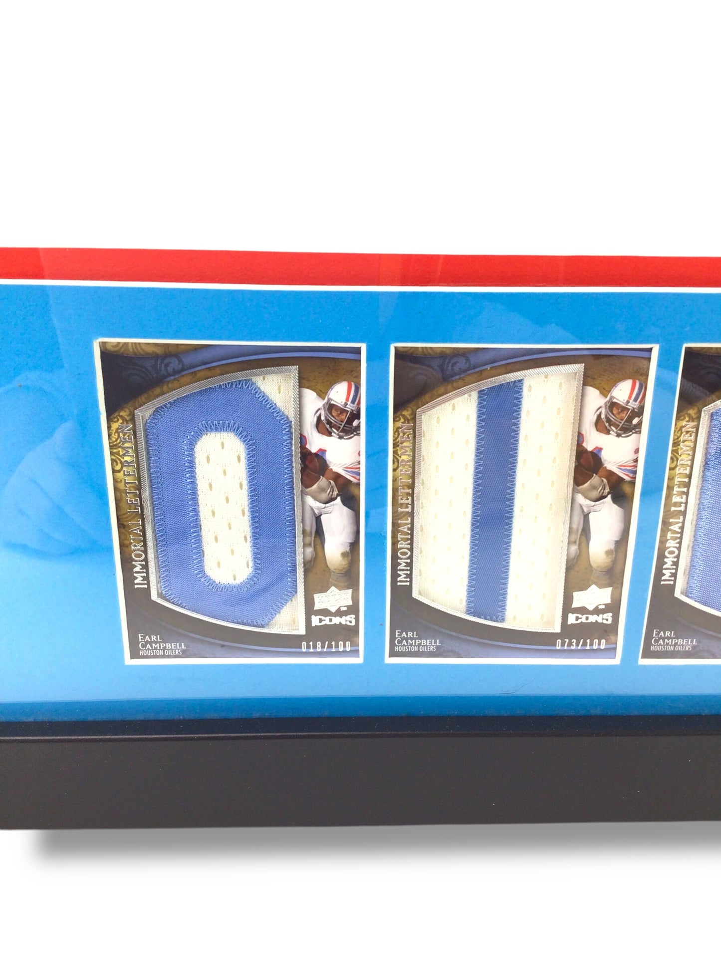Custom Framed Rare Sports Cards & Earl Campbell Signed Oilers Jersey w/ JSA Cert