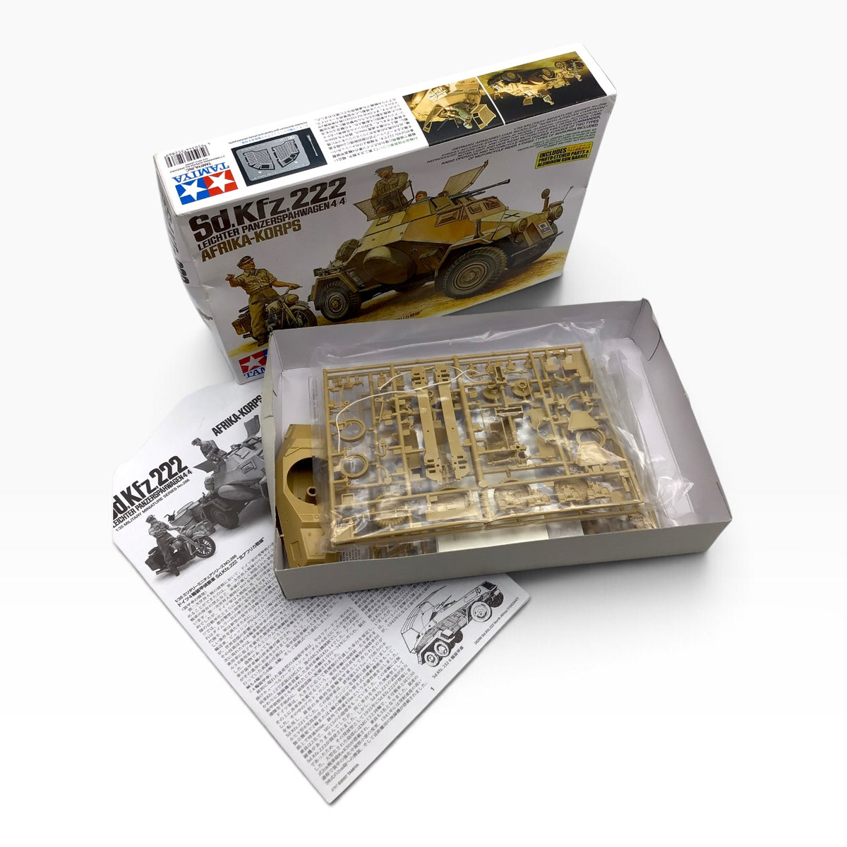 Tamiya 35286 German Sd.Kfz.222 Leichter Panzerspahwagen 4x4 Afrika Korps 1:35 Scale Model Kit - 2008