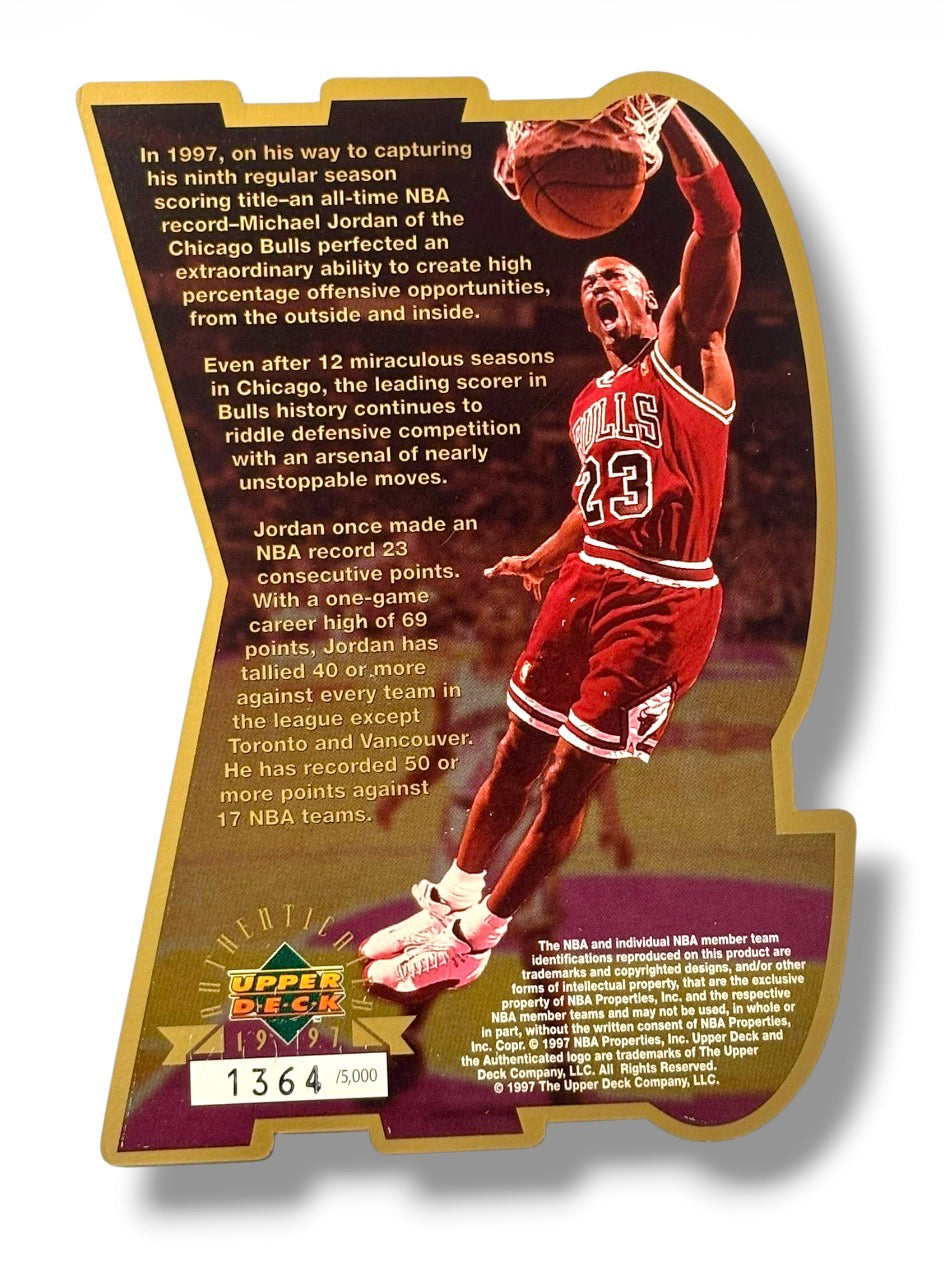 1997 Upper Deck 9 Time Scoring Champion Jumbo /5000 Michael Jordan Die Cut