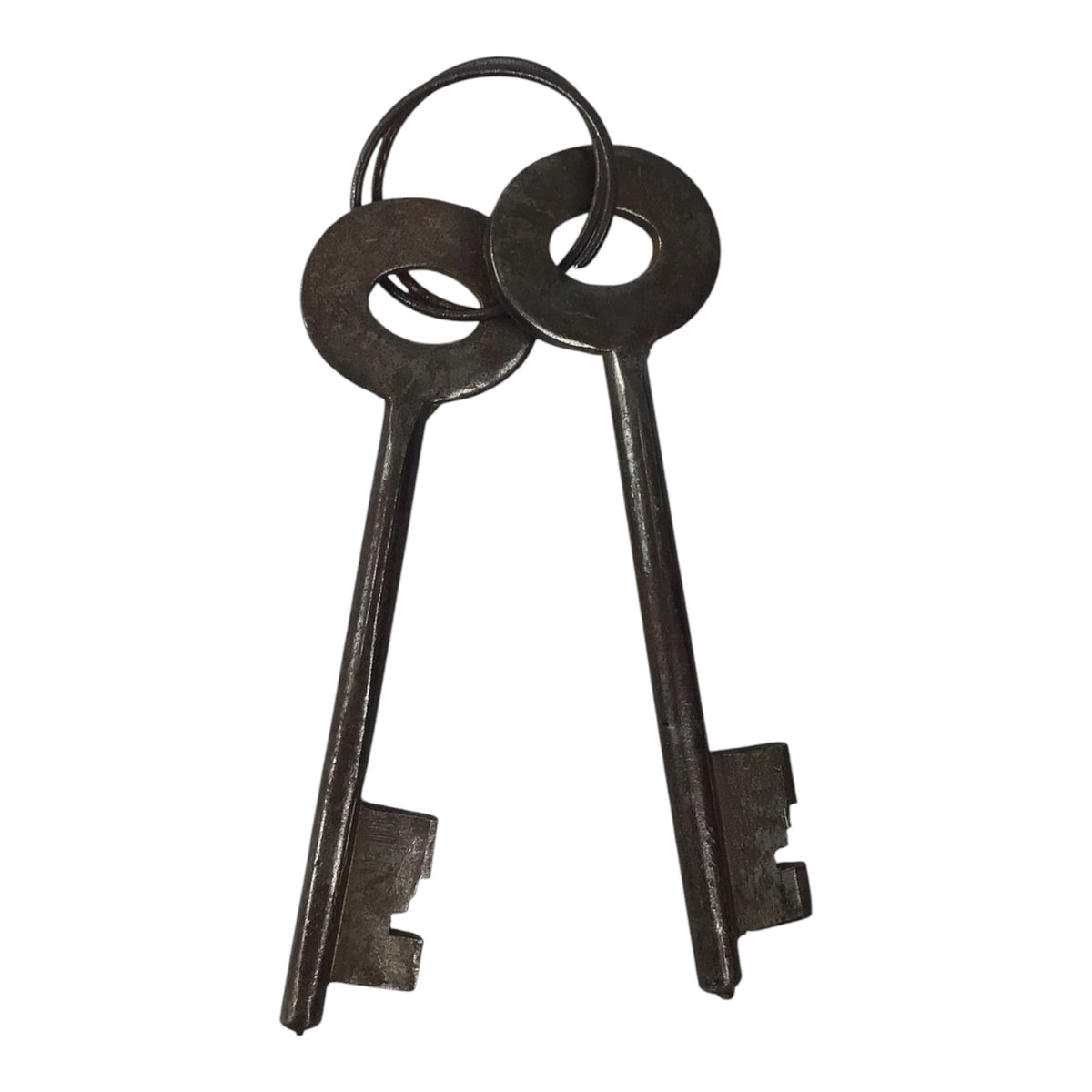 Extra Large Antique Iron Padlock w/ 2 Keys