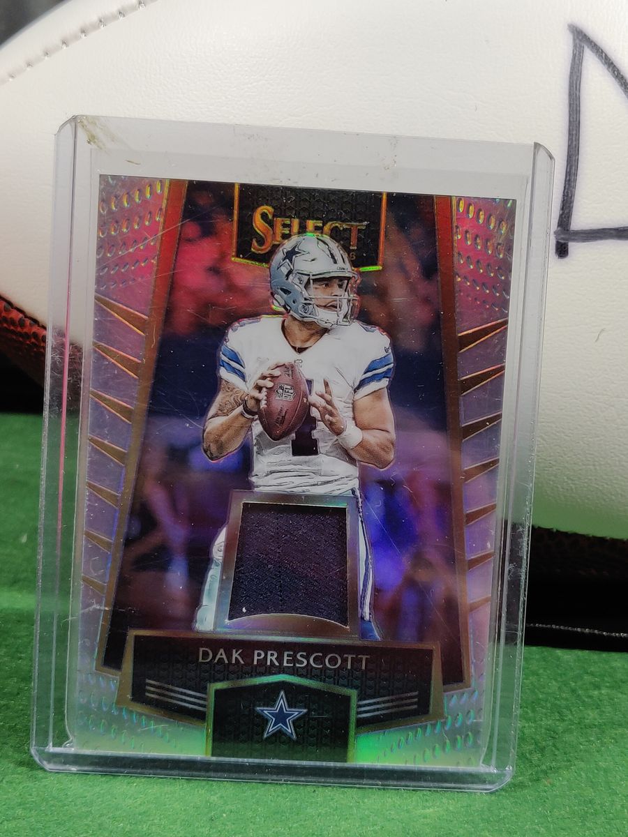 Dak Prescott Dallas Cowboys Autographed Football Shadowbox with Card and Figure